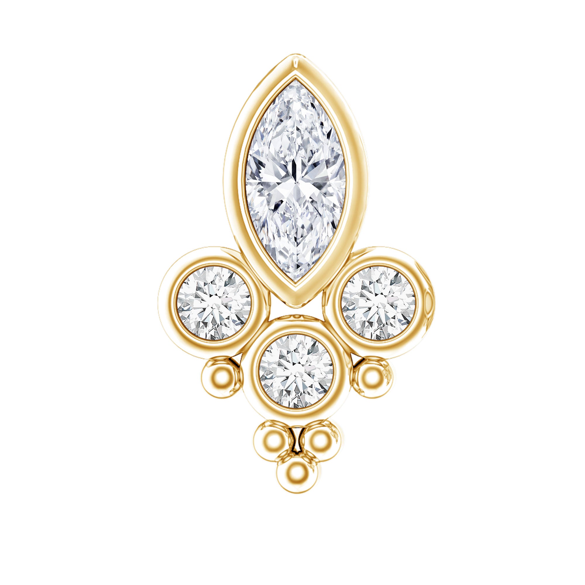Unique Diamond Helix Earring in Bezel Setting Lab - ( EF-VS ) - Rosec Jewels
