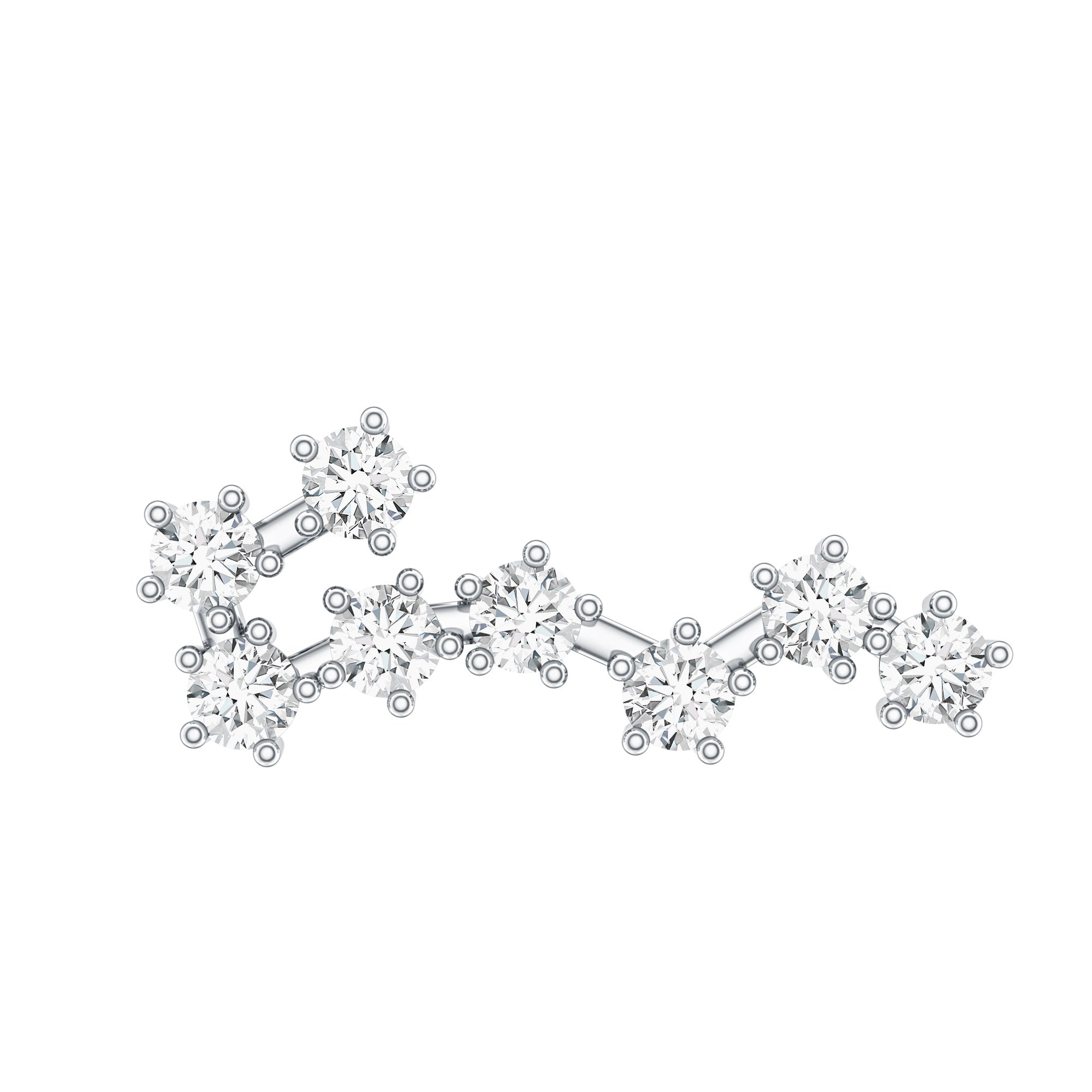 Certified Diamond Scorpio Zodiac Earring for Helix Piercing Lab - ( EF-VS ) - Rosec Jewels