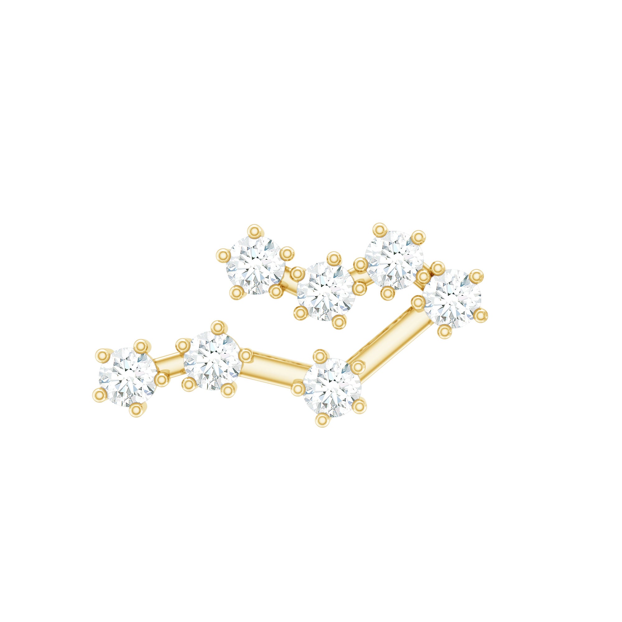 Round Diamond Gemini Zodiac Cartilage Earring Lab - ( EF-VS ) - Rosec Jewels
