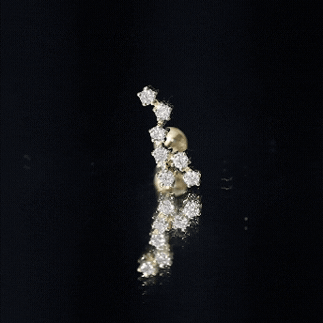 Diamond Virgo Constellation Earring for Cartilage Piercing Lab - ( EF-VS ) - Rosec Jewels