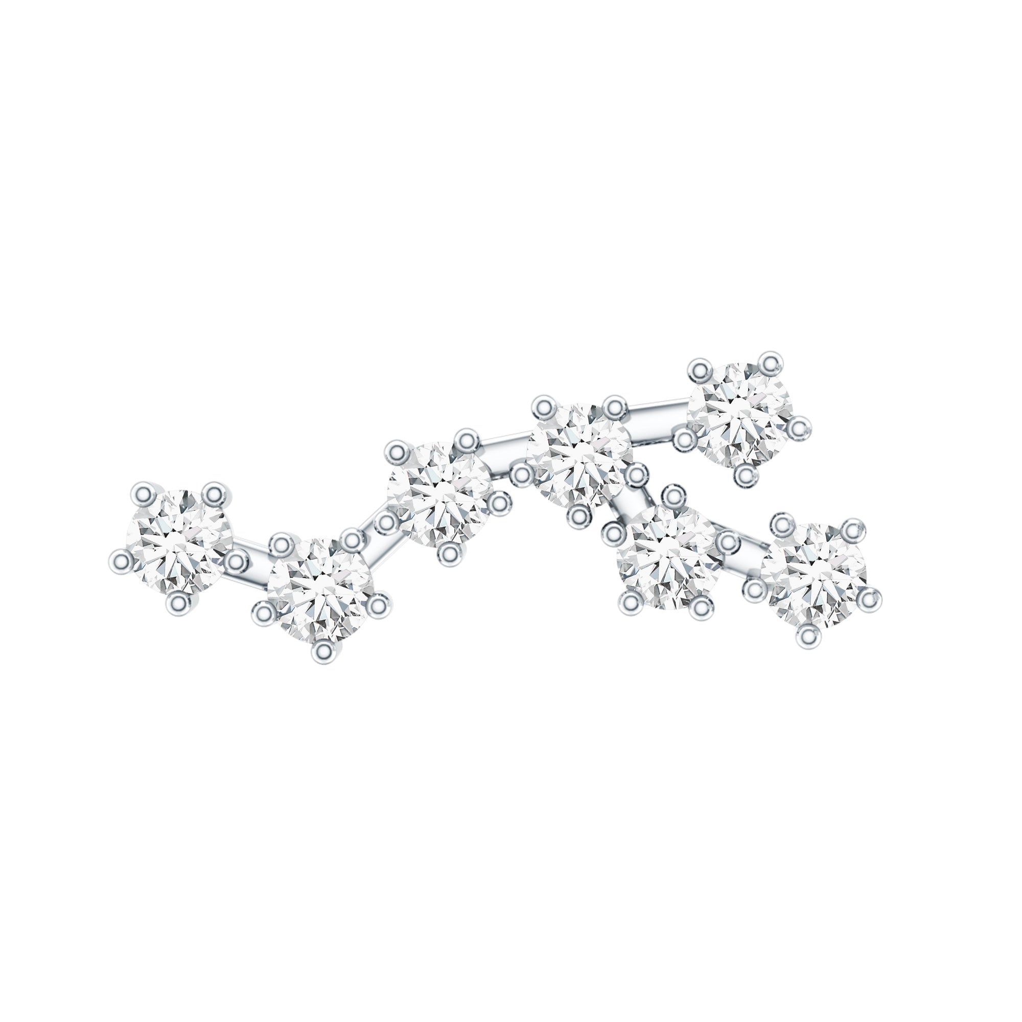 Diamond Virgo Constellation Earring for Cartilage Piercing Lab - ( EF-VS ) - Rosec Jewels