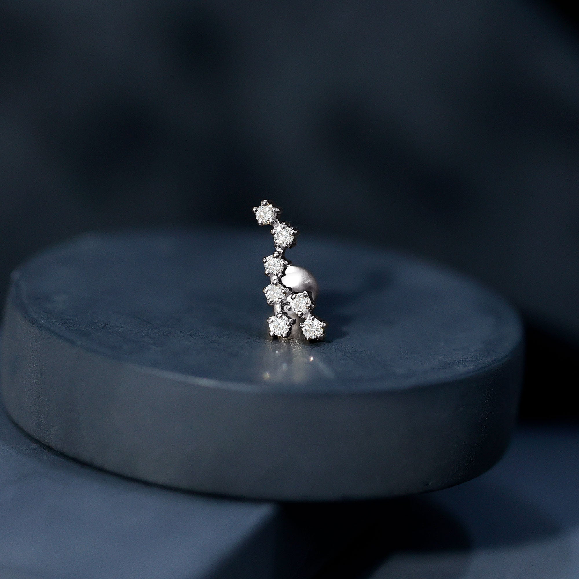 Diamond Virgo Constellation Earring for Cartilage Piercing Lab - ( EF-VS ) - Rosec Jewels