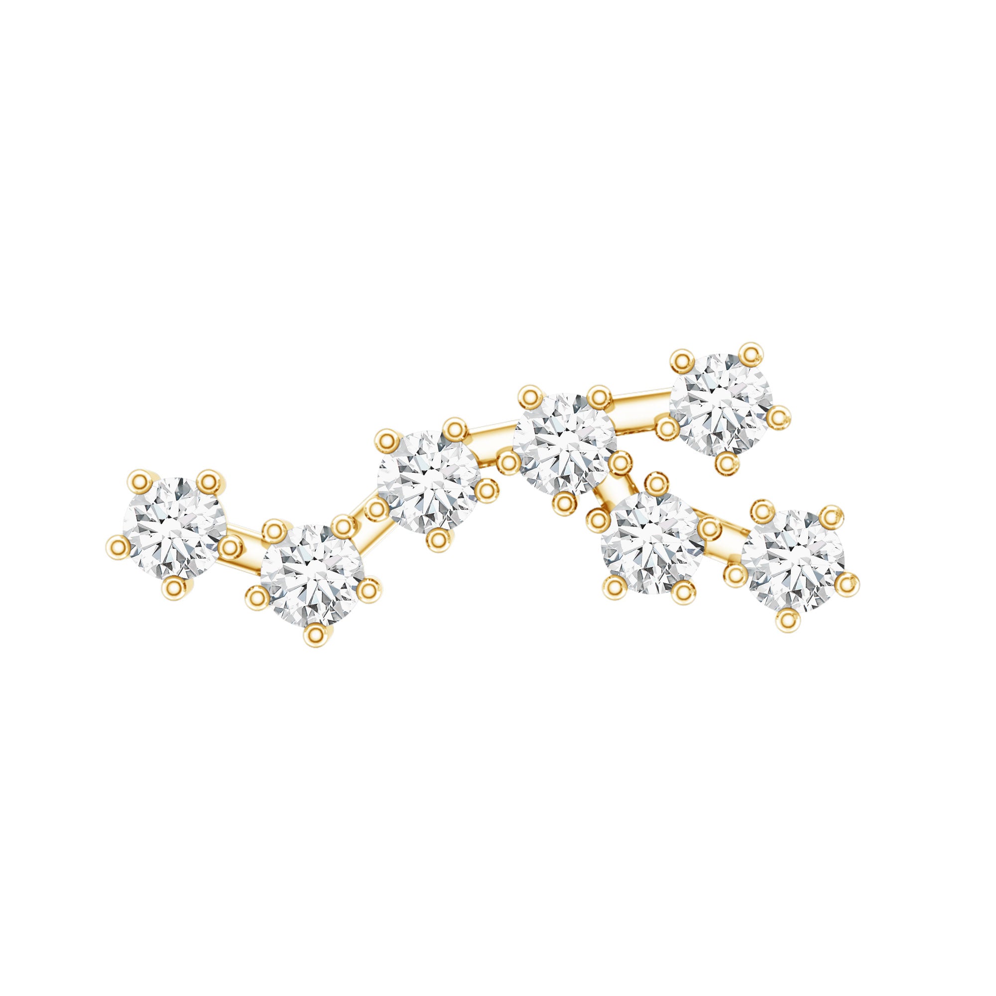 Diamond Virgo Constellation Earring for Cartilage Piercing Lab - ( EF-VS ) - Rosec Jewels
