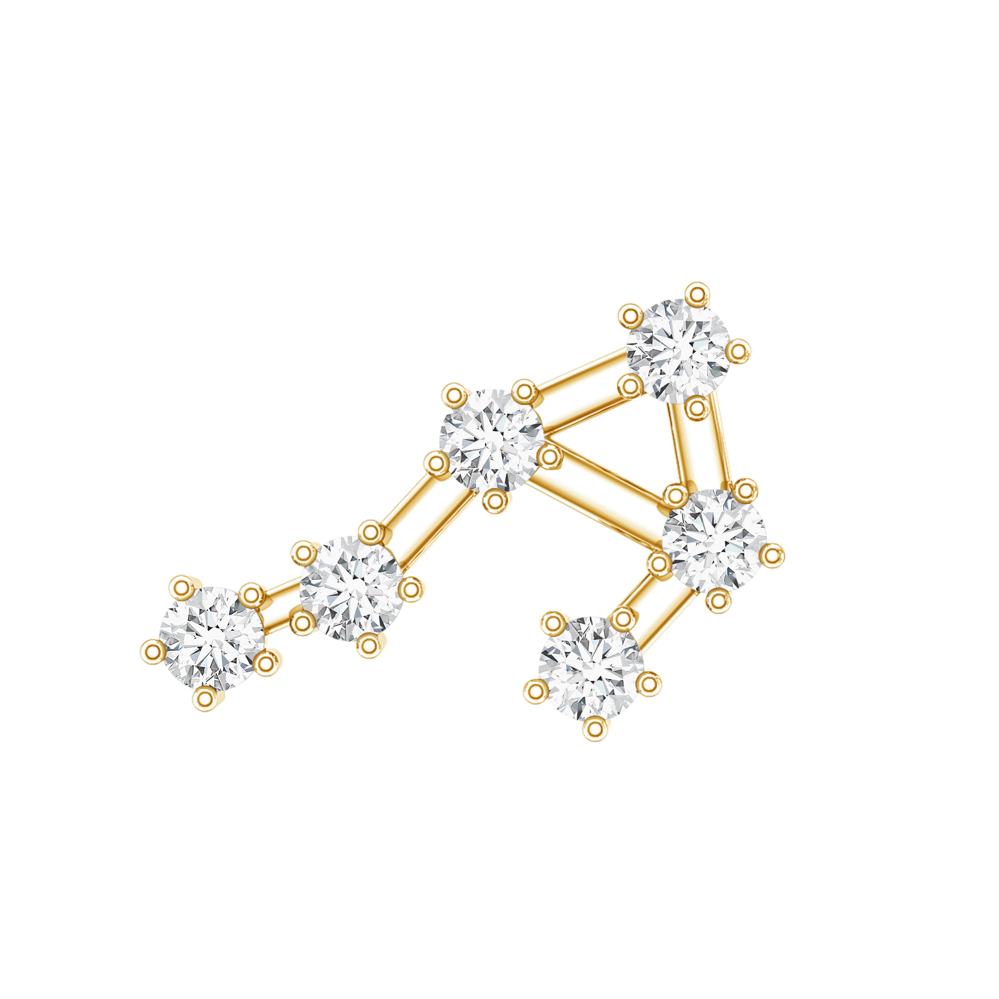 Certified Diamond Libra Constellation Piercing Earring Lab - ( EF-VS ) - Rosec Jewels