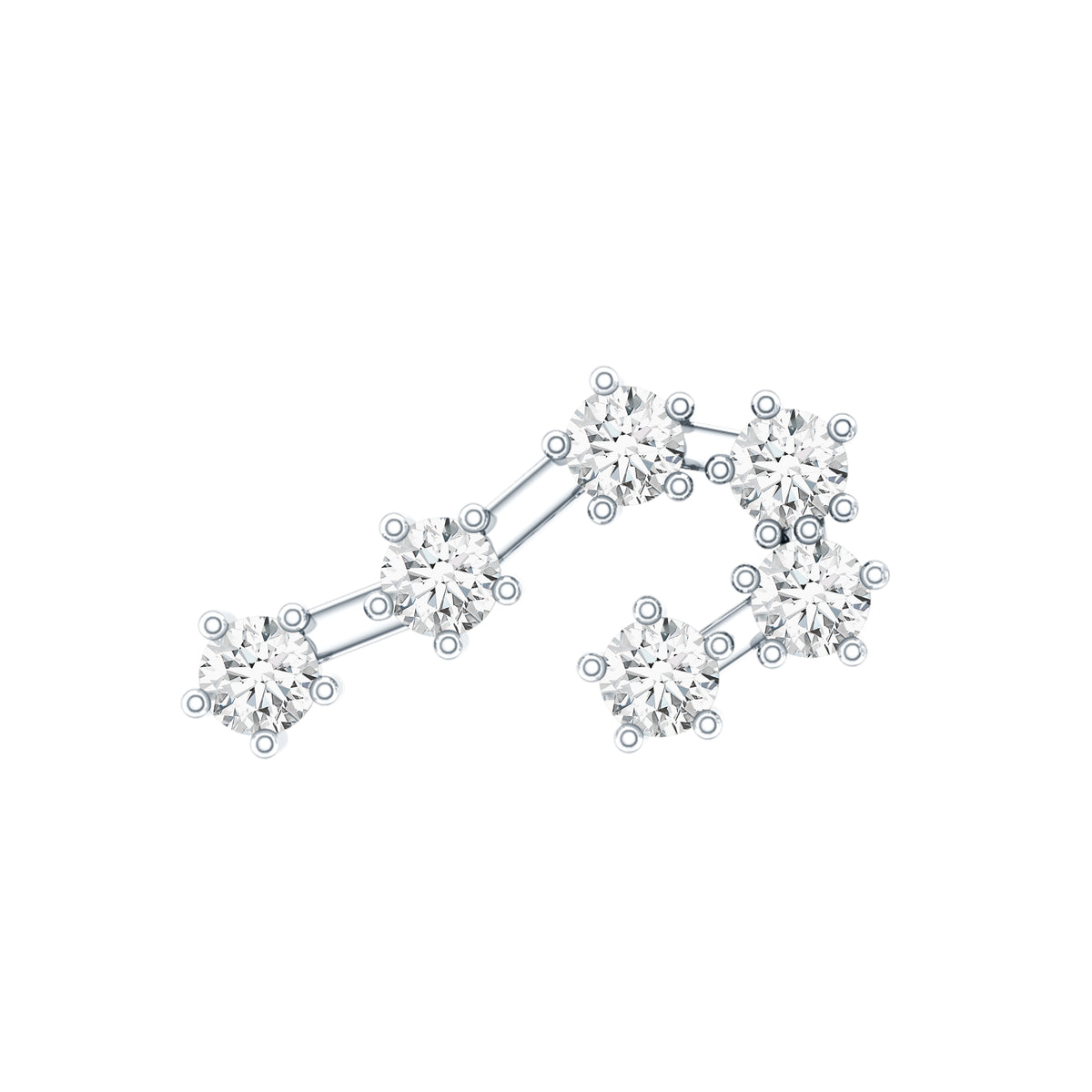 Diamond Cancer Zodiac Ear Crawler Earring