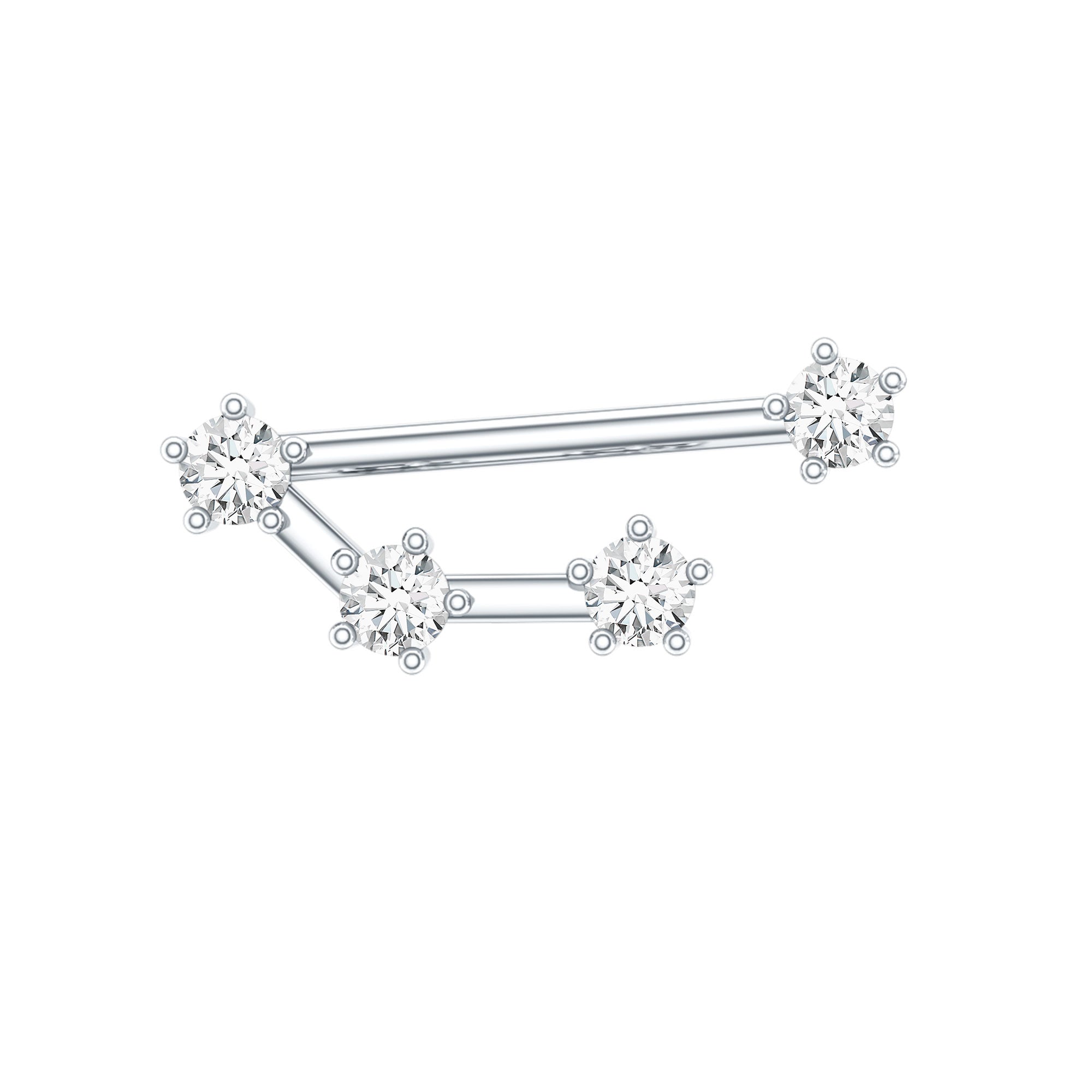 Certified Diamond Aries Zodiac Constellation Earring for Helix Piercing