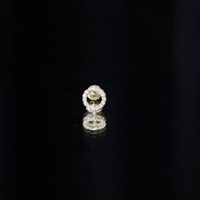 Simple Diamond Open Circle Earring with Flat Back Lab - ( EF-VS ) - Rosec Jewels