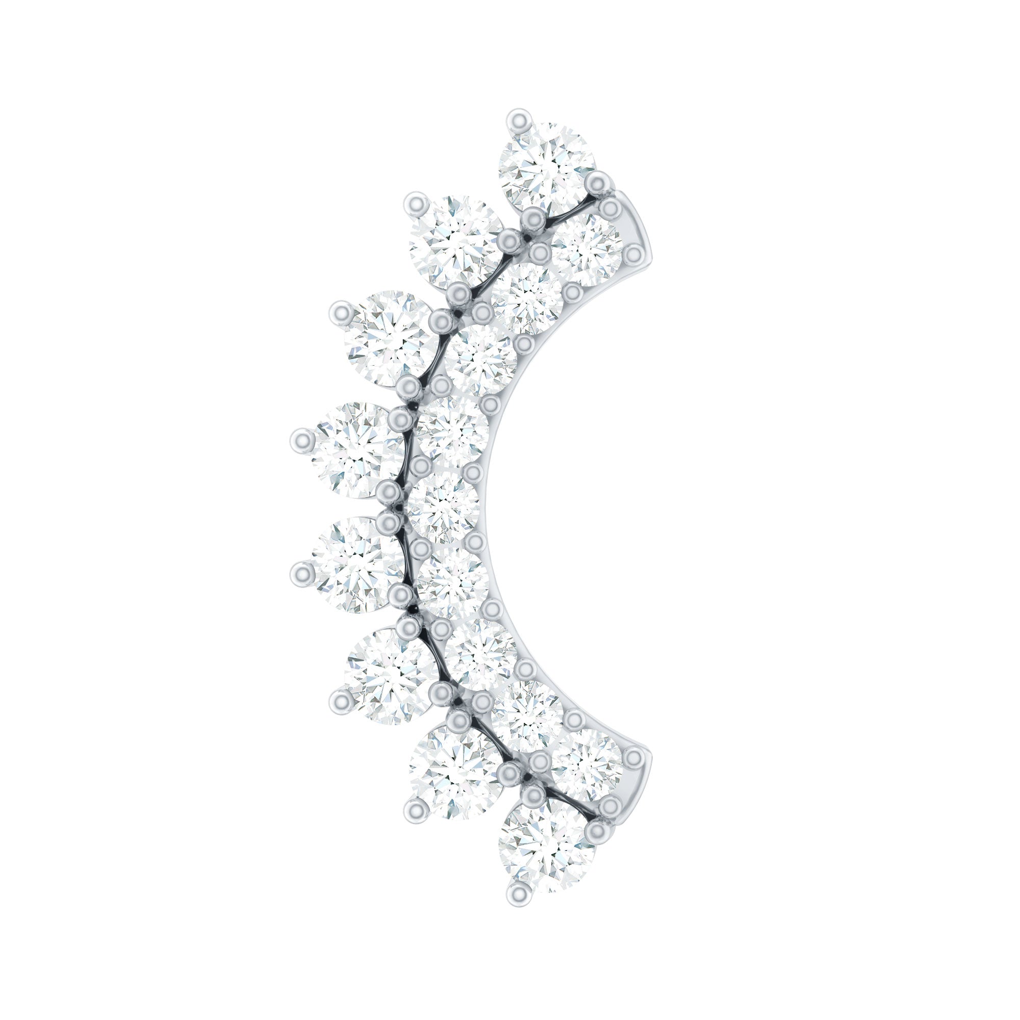 Certified Diamond Curved Cartilage Earring Lab - ( EF-VS ) - Rosec Jewels