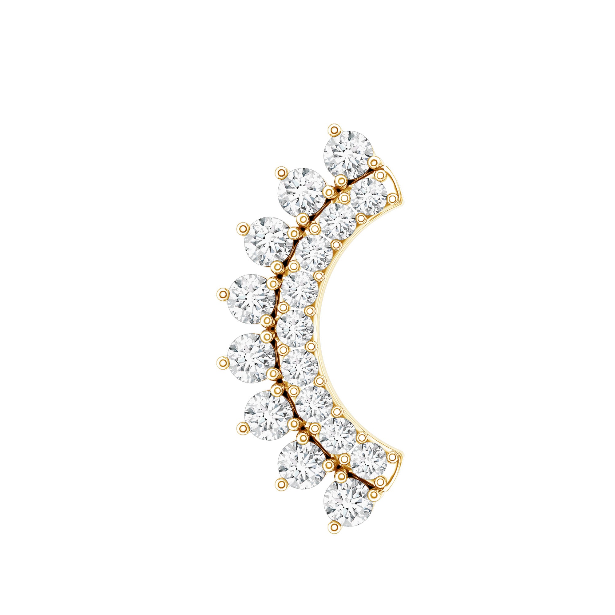Certified Diamond Curved Cartilage Earring Lab - ( EF-VS ) - Rosec Jewels