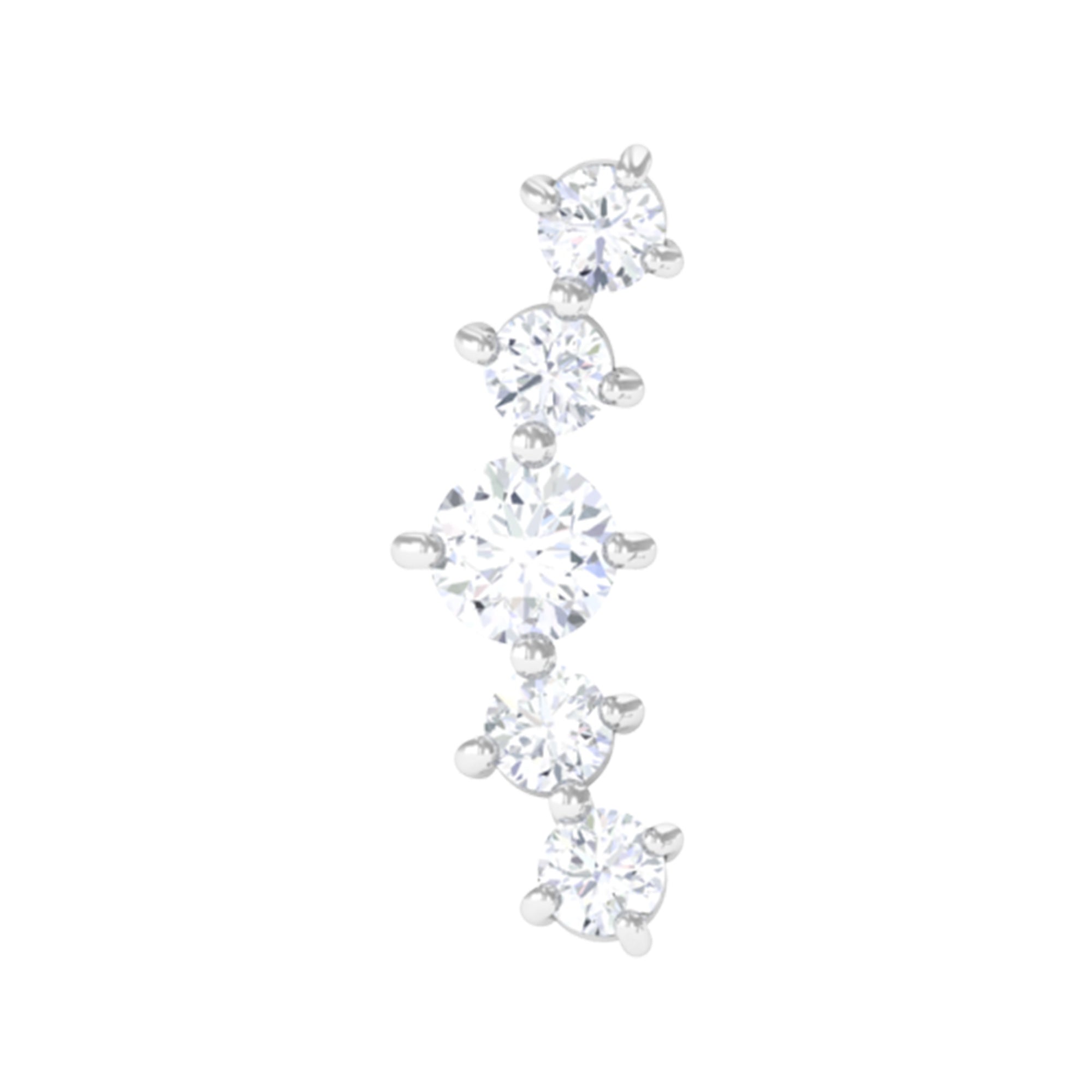 Graduated Style Diamond Crawler Earring for Women
