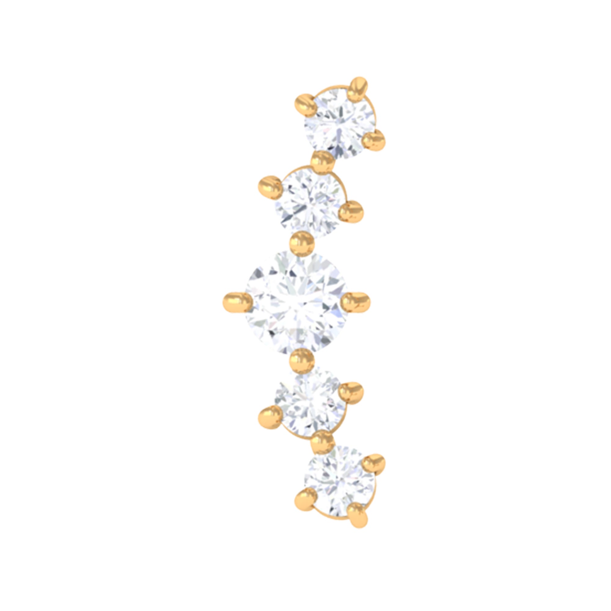 Graduated Style Diamond Crawler Earring for Women Lab - ( EF-VS ) - Rosec Jewels