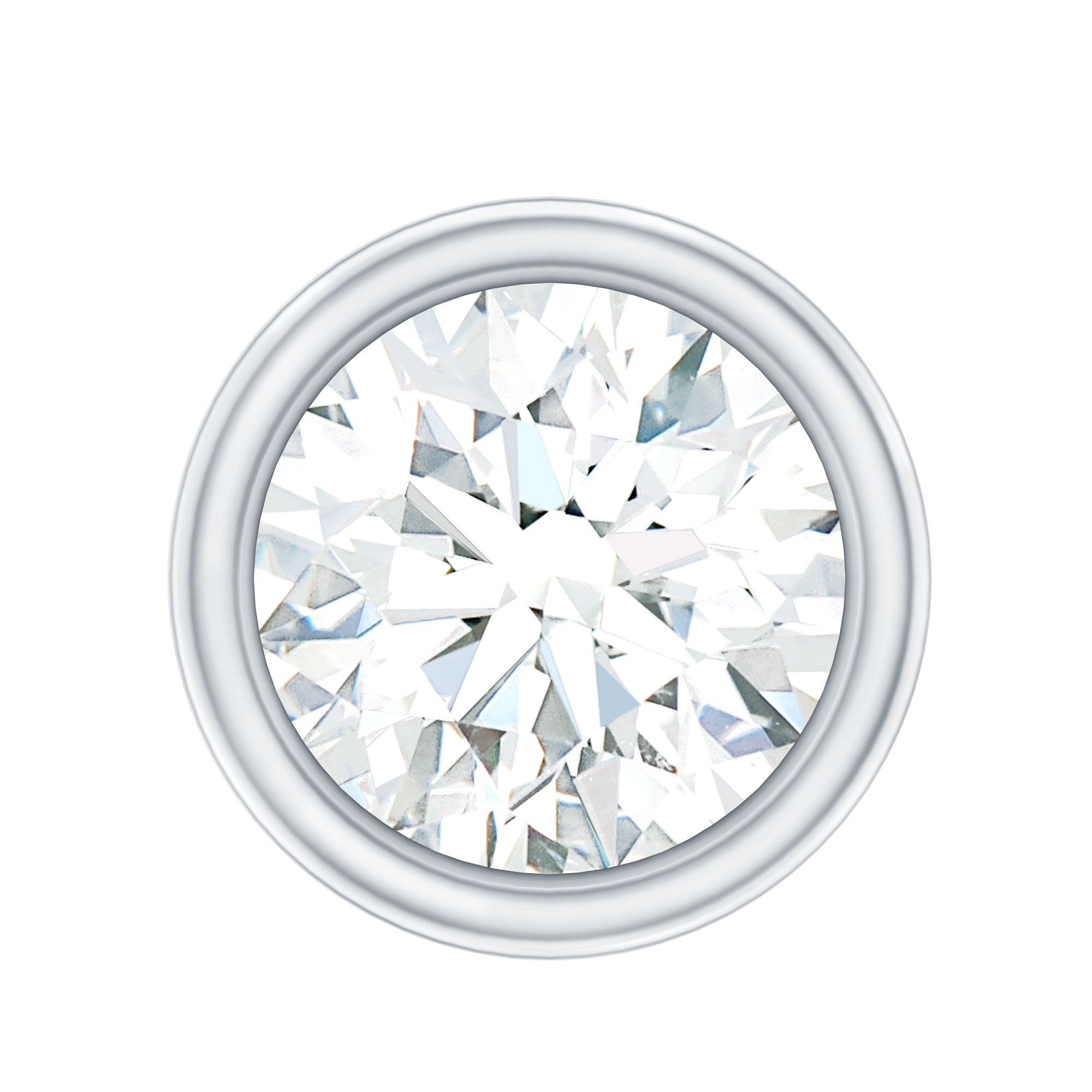 Bezel Set Diamond Cartilage Earring with Flat Back Lab - ( EF-VS ) - Rosec Jewels