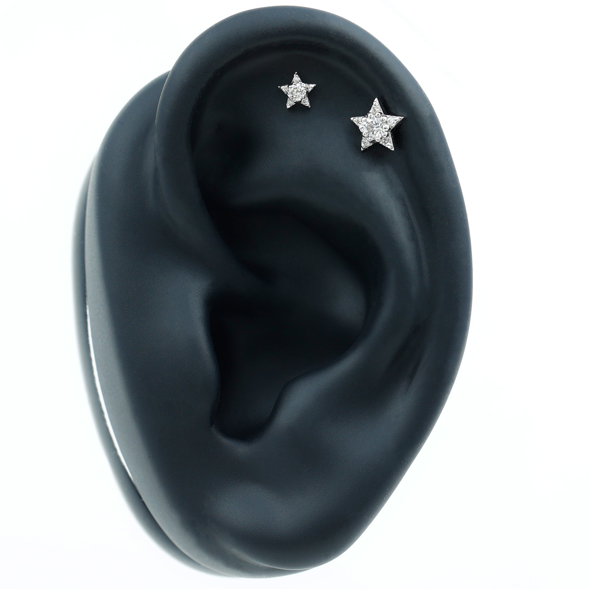 Minimalist Diamond Star Earring for Tragus Piercing Lab - ( EF-VS ) - Rosec Jewels