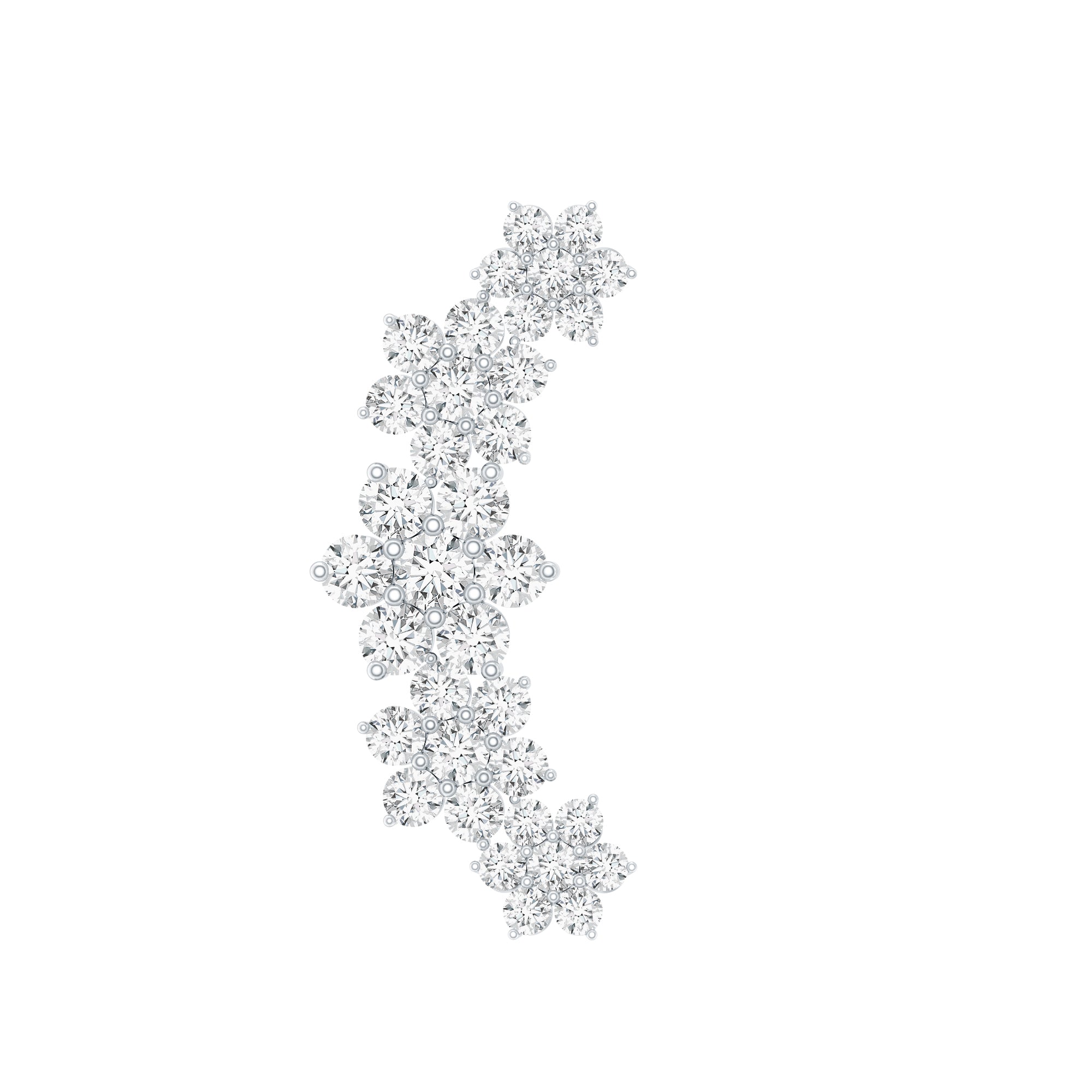 Diamond Flower Ear Crawler Earring Lab - ( EF-VS ) - Rosec Jewels