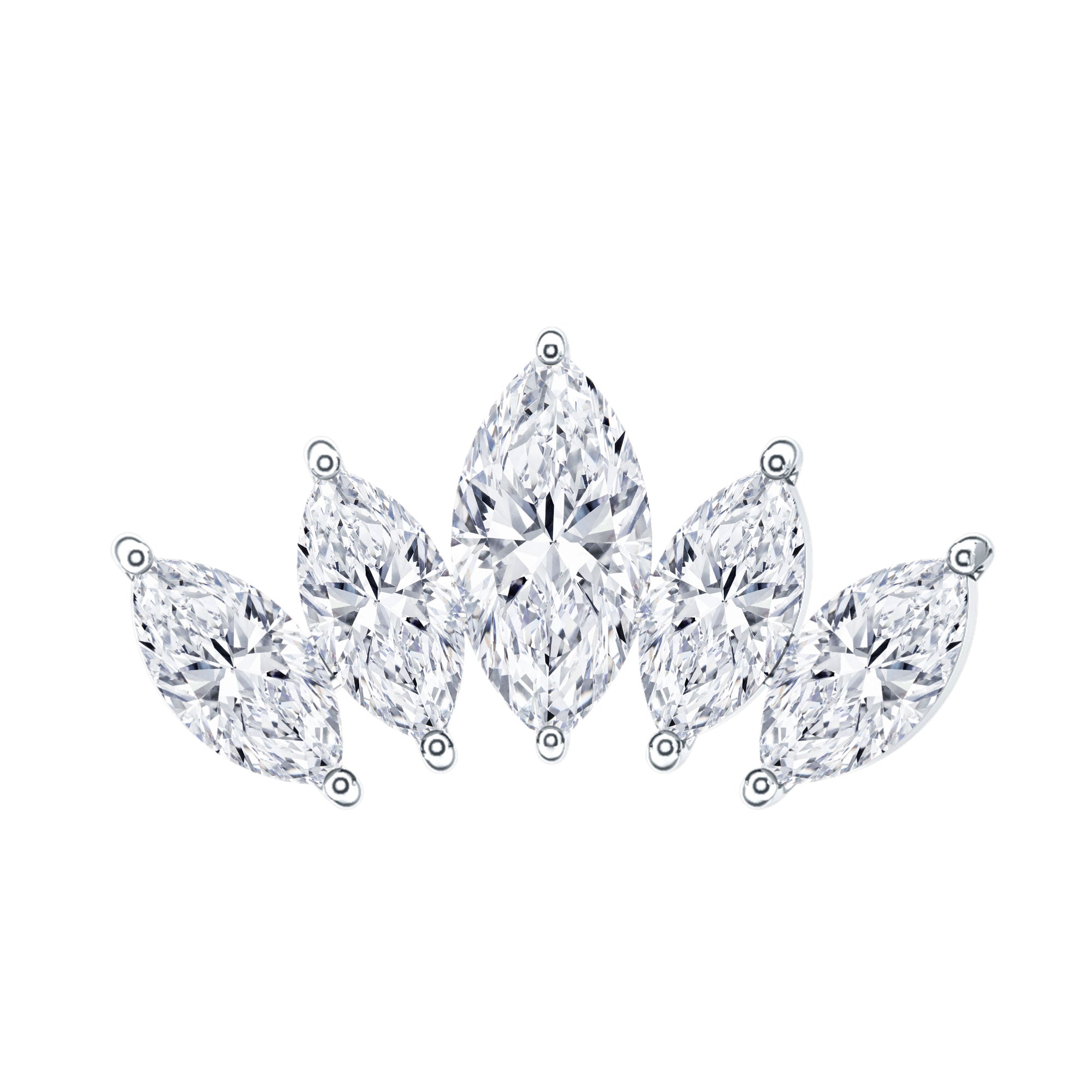 Certified Marquise Cut Diamond Helix Earring for Women Lab - ( EF-VS ) - Rosec Jewels