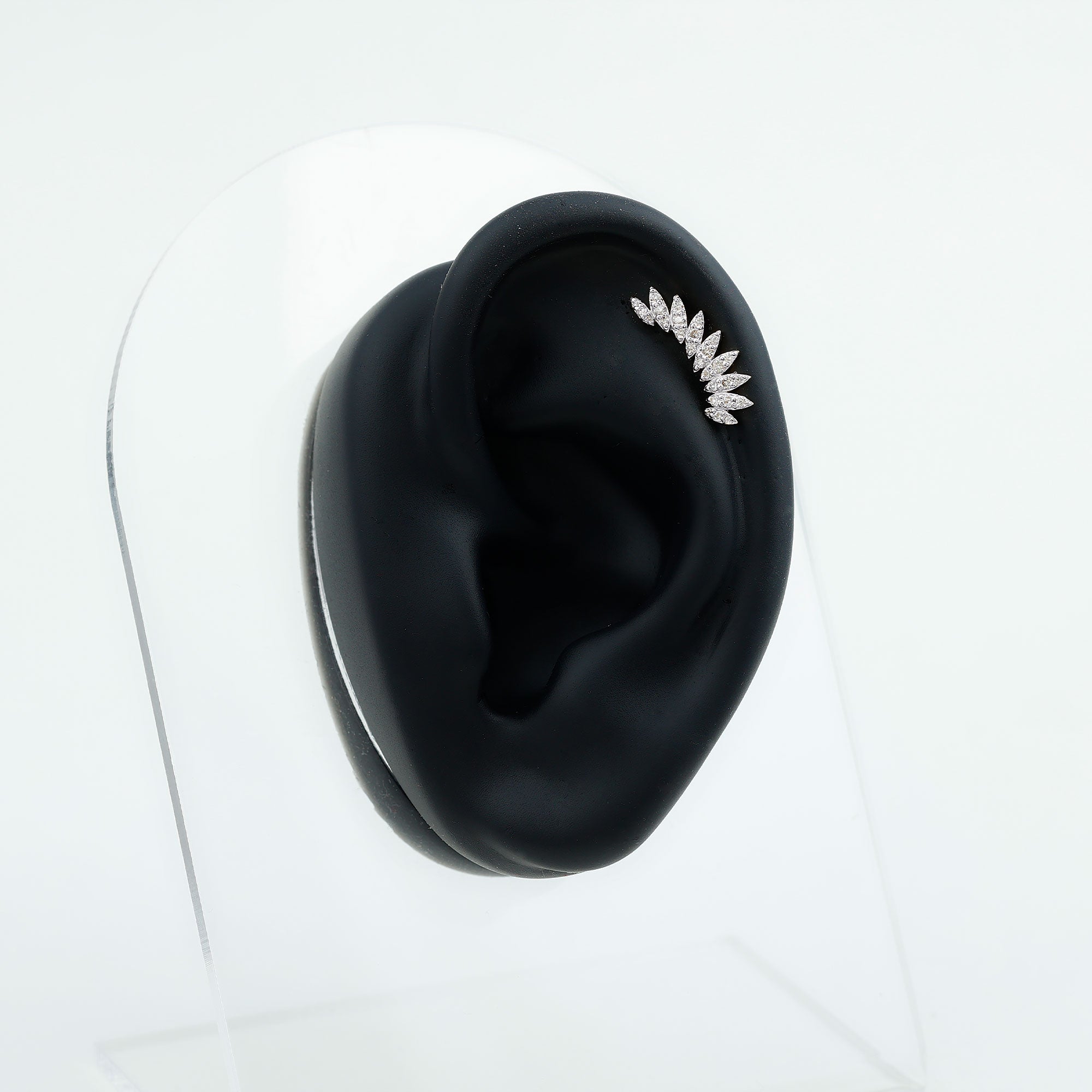 Diamond Wing Crawler Earring for Helix Piercing Lab - ( EF-VS ) - Rosec Jewels