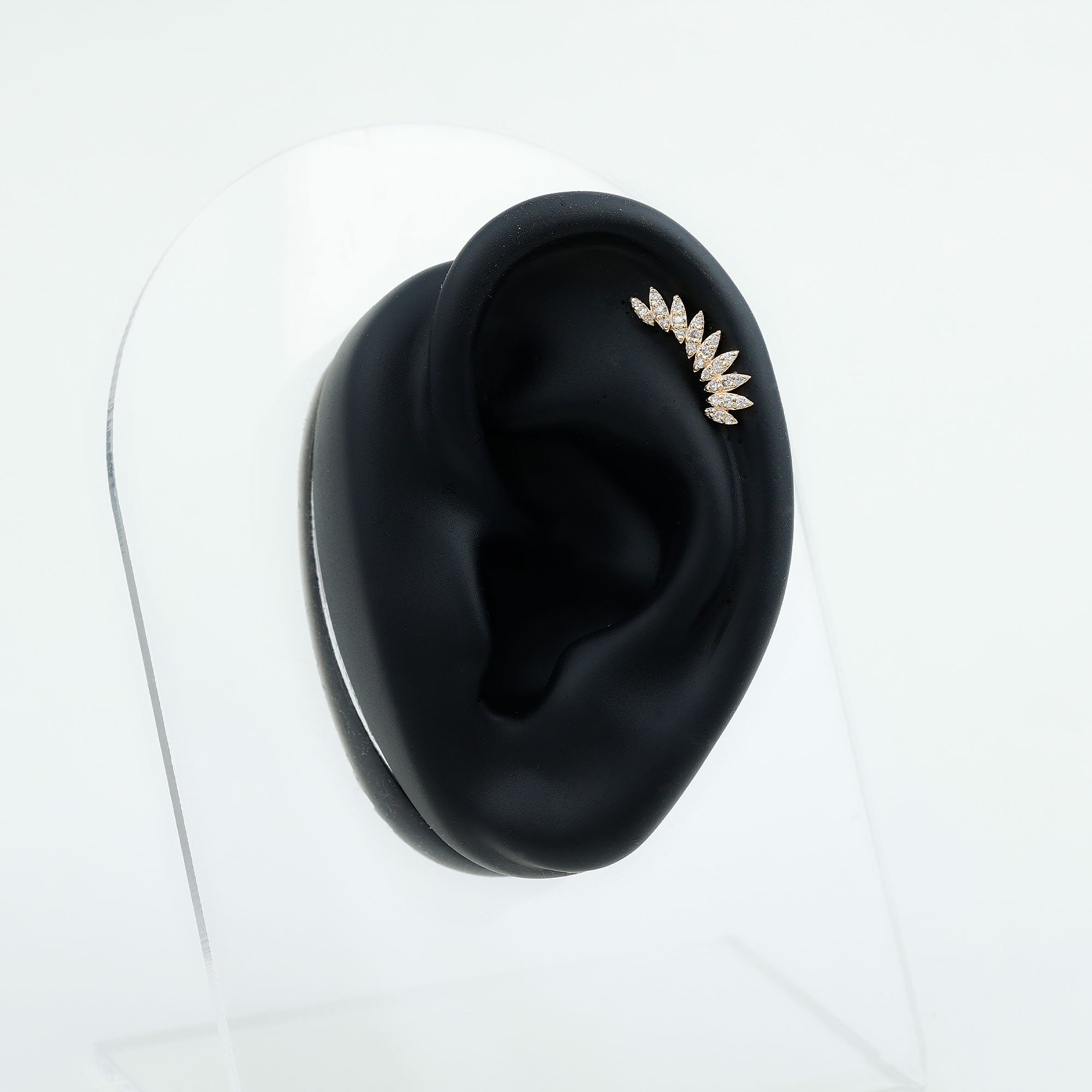 Diamond Wing Crawler Earring for Helix Piercing Lab - ( EF-VS ) - Rosec Jewels