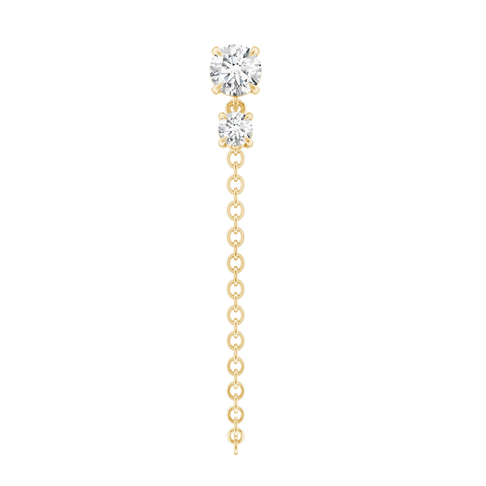 Certified Diamond Chain Drop Earring for Helix Piercing Lab - ( EF-VS ) - Rosec Jewels