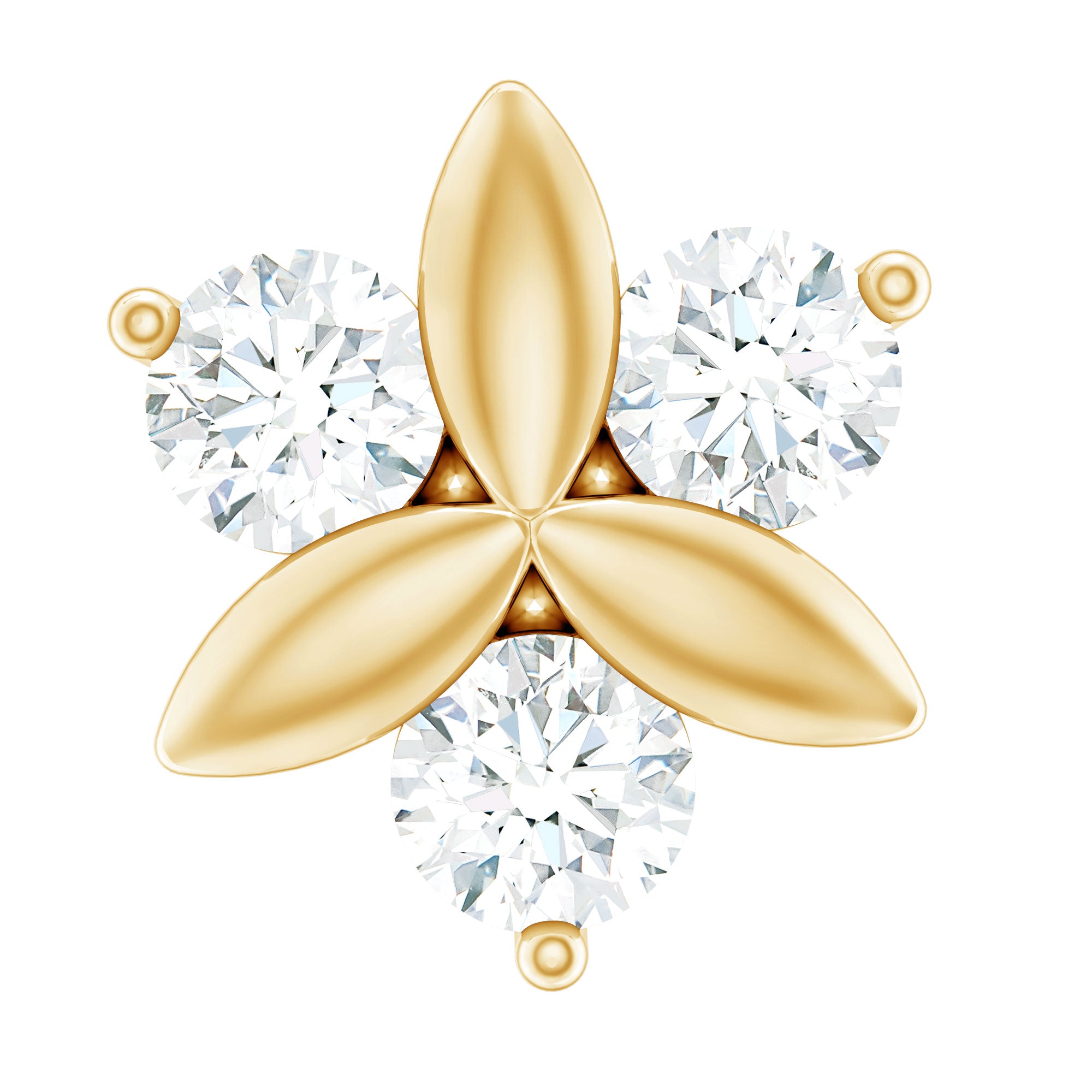 Brilliant Cut Diamond Floral Earring for Conch Piercing Natural - ( HI-SI ) - Rosec Jewels