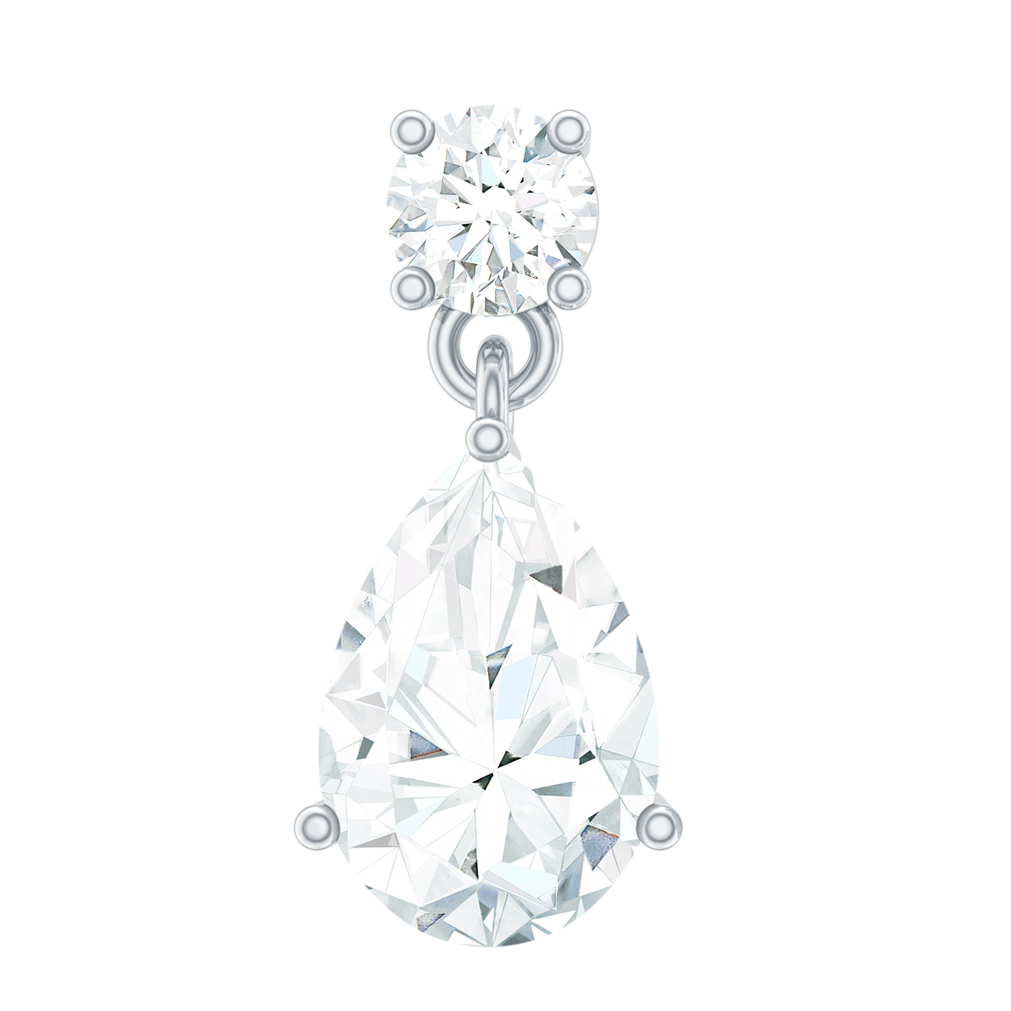 Moissanite Teardrop Earring for Helix Piercing D-VS1 - Rosec Jewels
