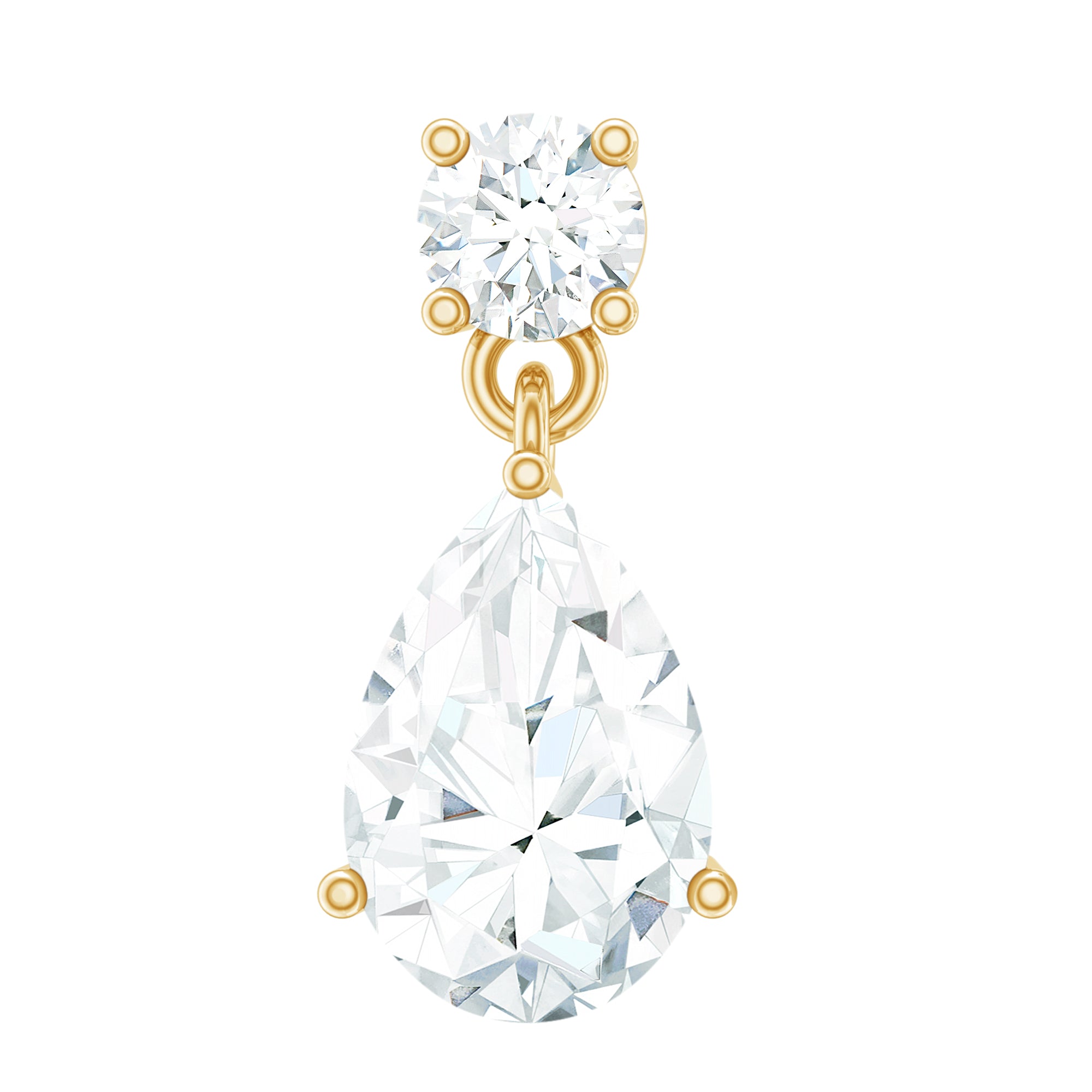 Moissanite Teardrop Earring for Helix Piercing D-VS1 - Rosec Jewels