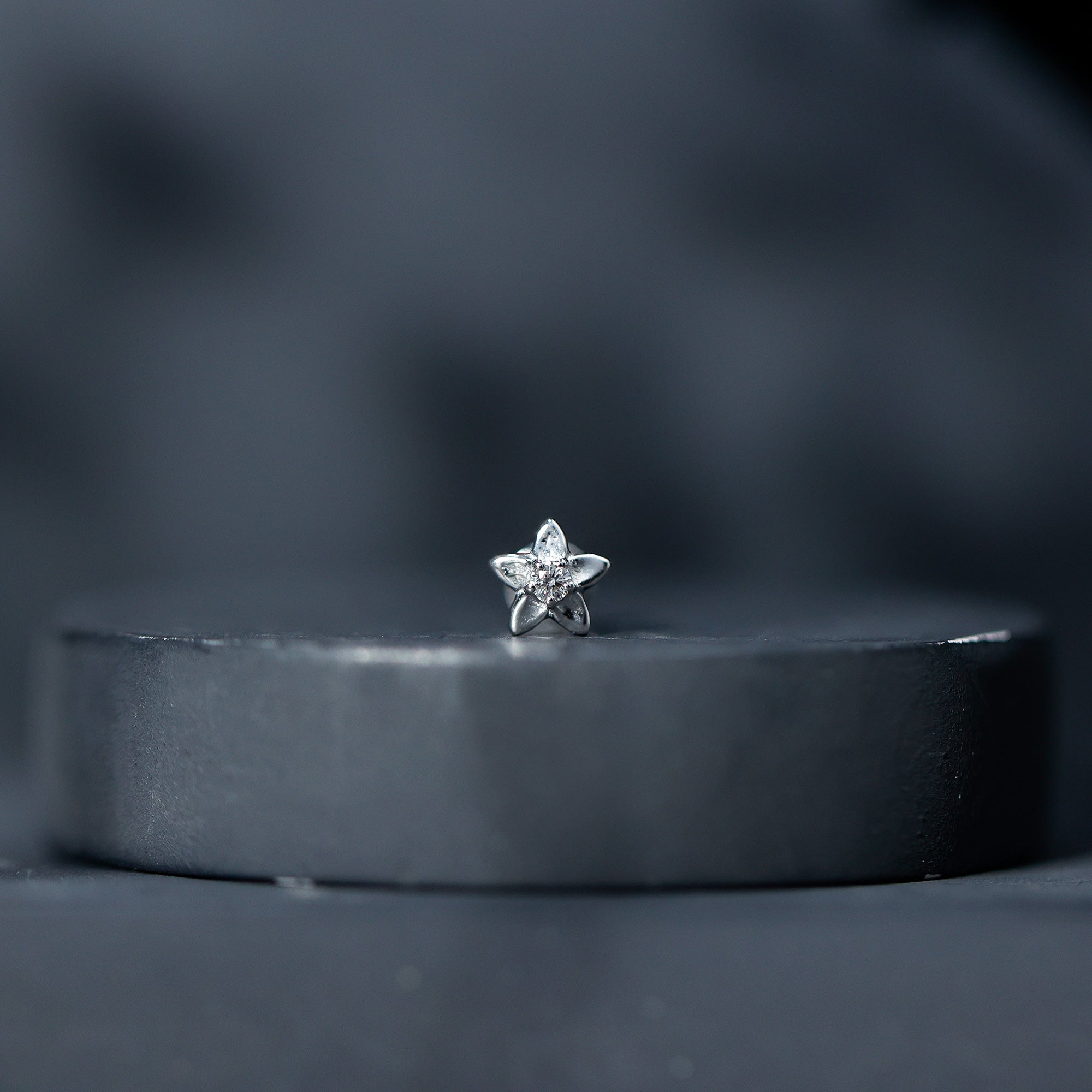 Nature Inspired Diamond Earring for Conch Piercing Lab - ( EF-VS ) - Rosec Jewels