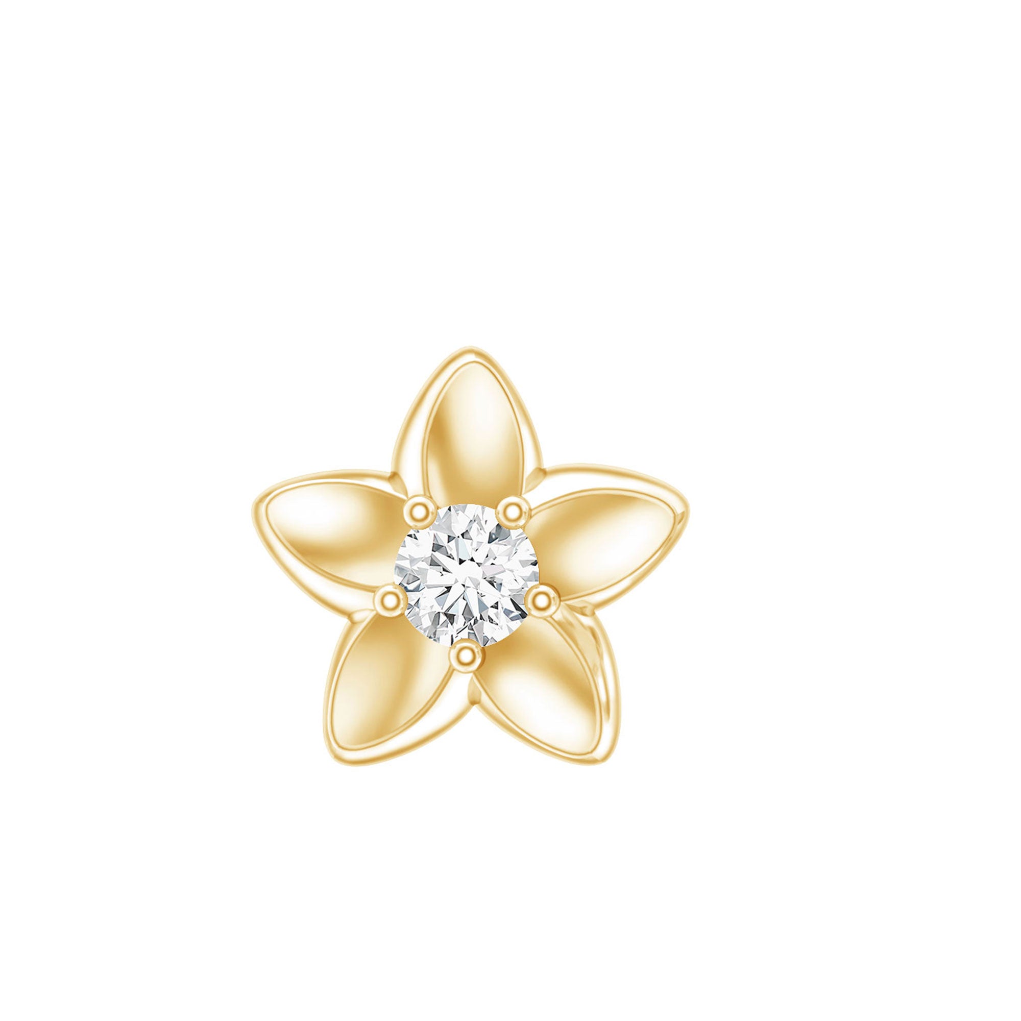 Nature Inspired Diamond Earring for Conch Piercing Lab - ( EF-VS ) - Rosec Jewels