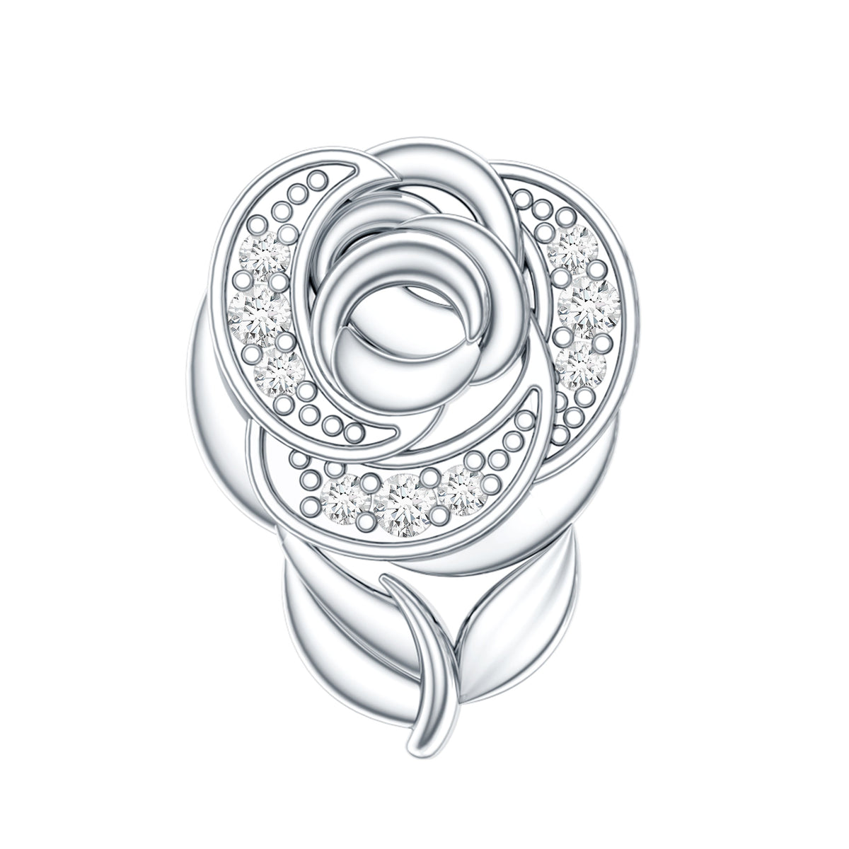 Nature Inspired Diamond Flower Helix Earring