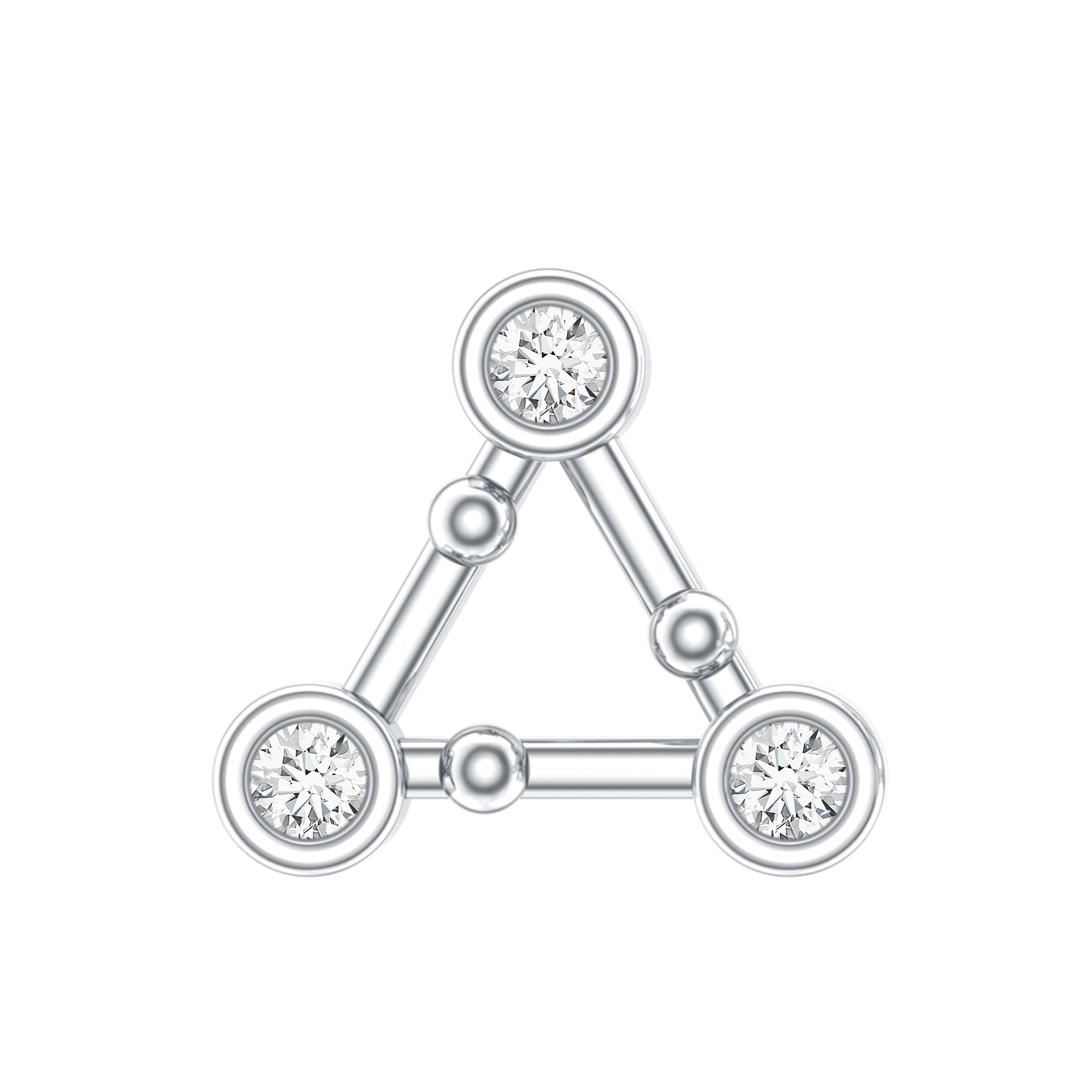 Diamond Open Triangle Earring for Conch Piercing Lab - ( EF-VS ) - Rosec Jewels