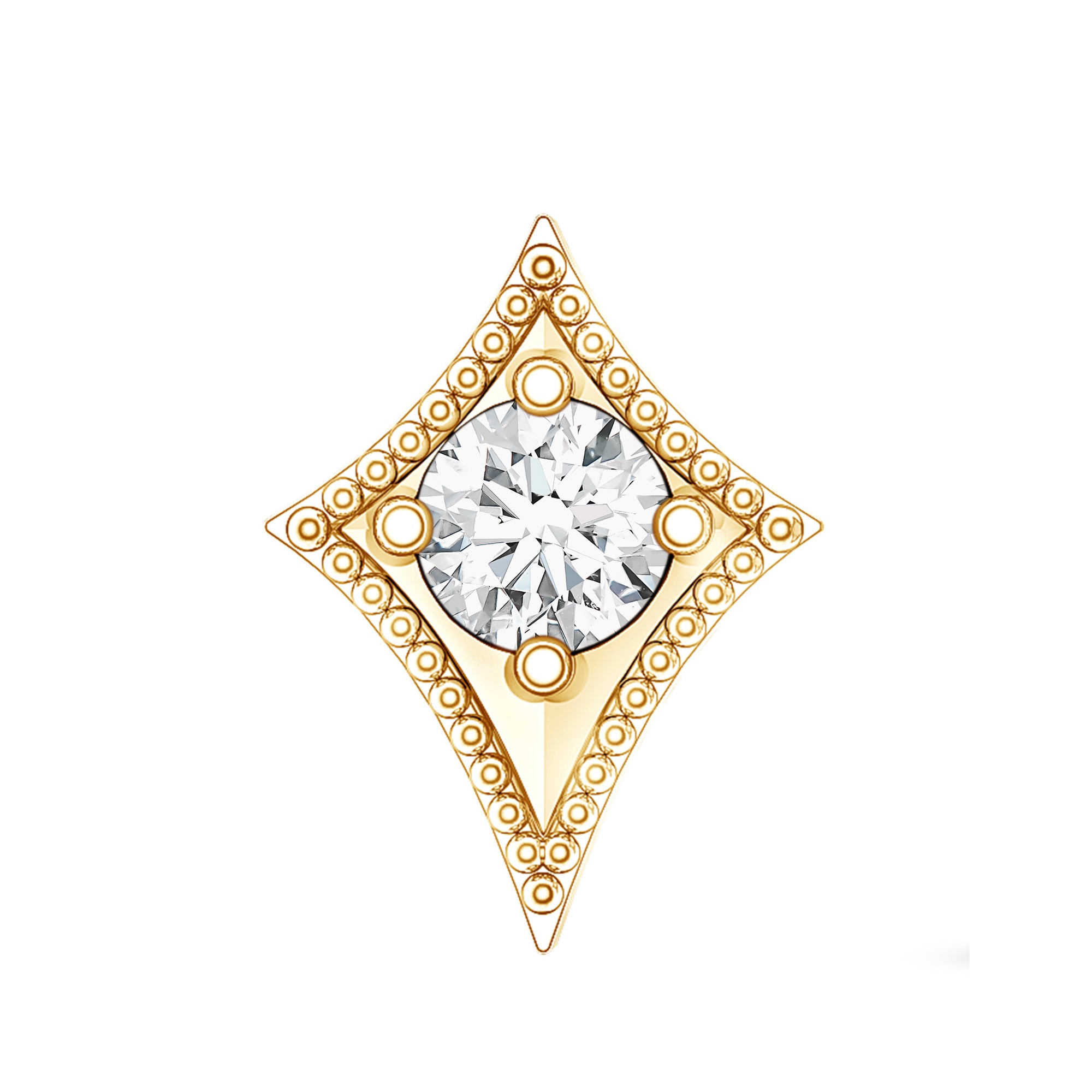 Diamond Kite Shape Tragus Earring Lab - ( EF-VS ) - Rosec Jewels