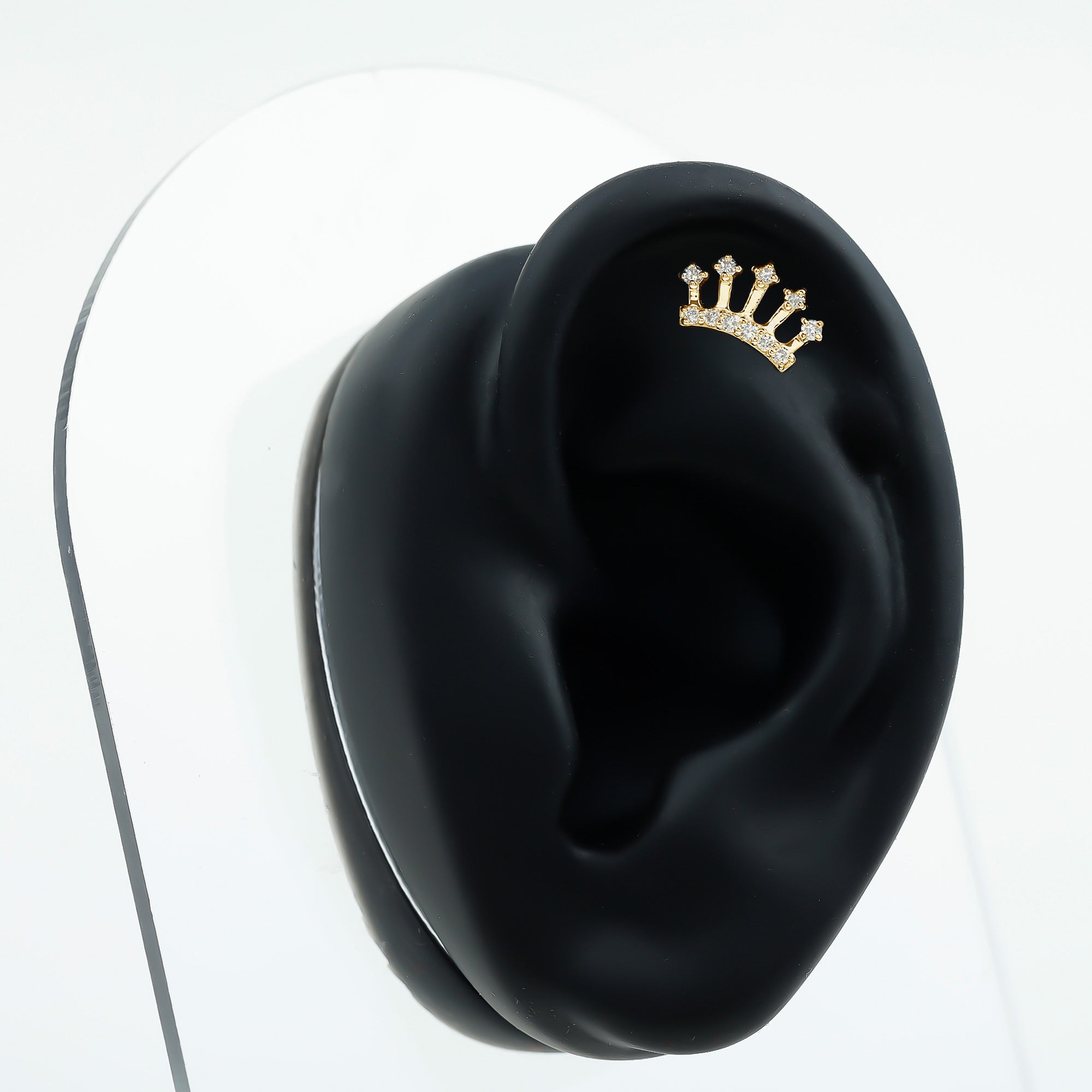 Certified Diamond Crown Earring for Helix Piercing Lab - ( EF-VS ) - Rosec Jewels
