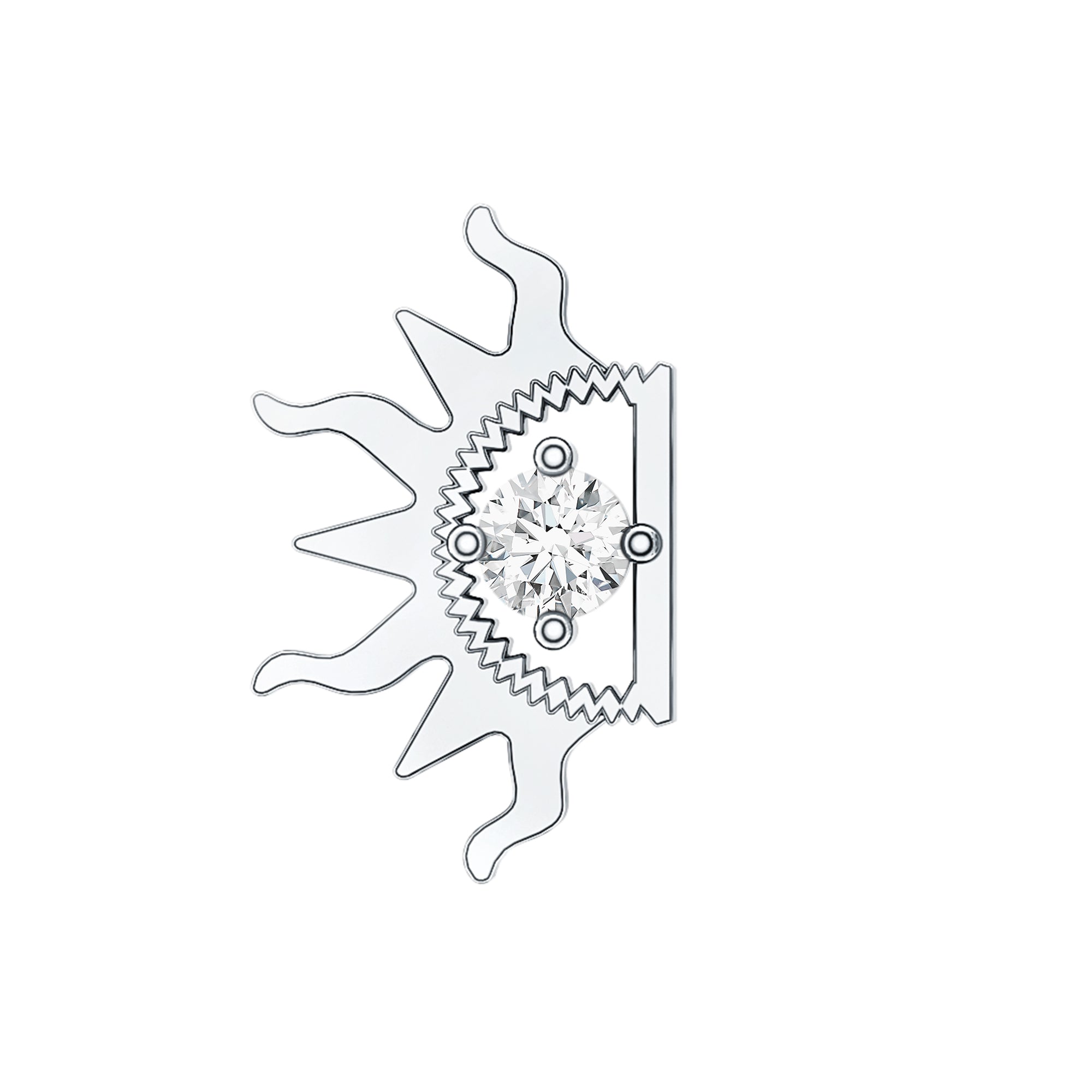 Diamond Half Sun Tragus Earring