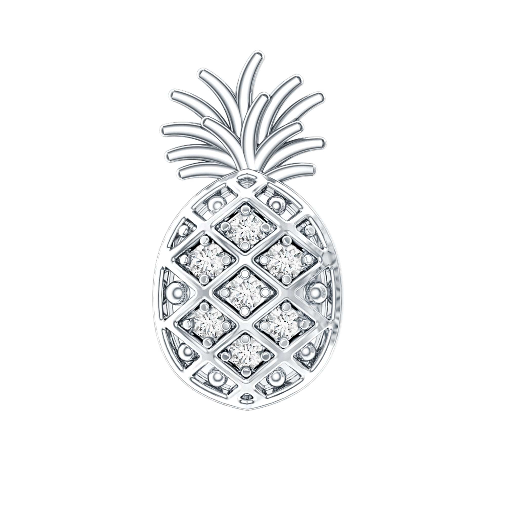 Diamond Pineapple Earring for Cartilage Piercing Lab - ( EF-VS ) - Rosec Jewels