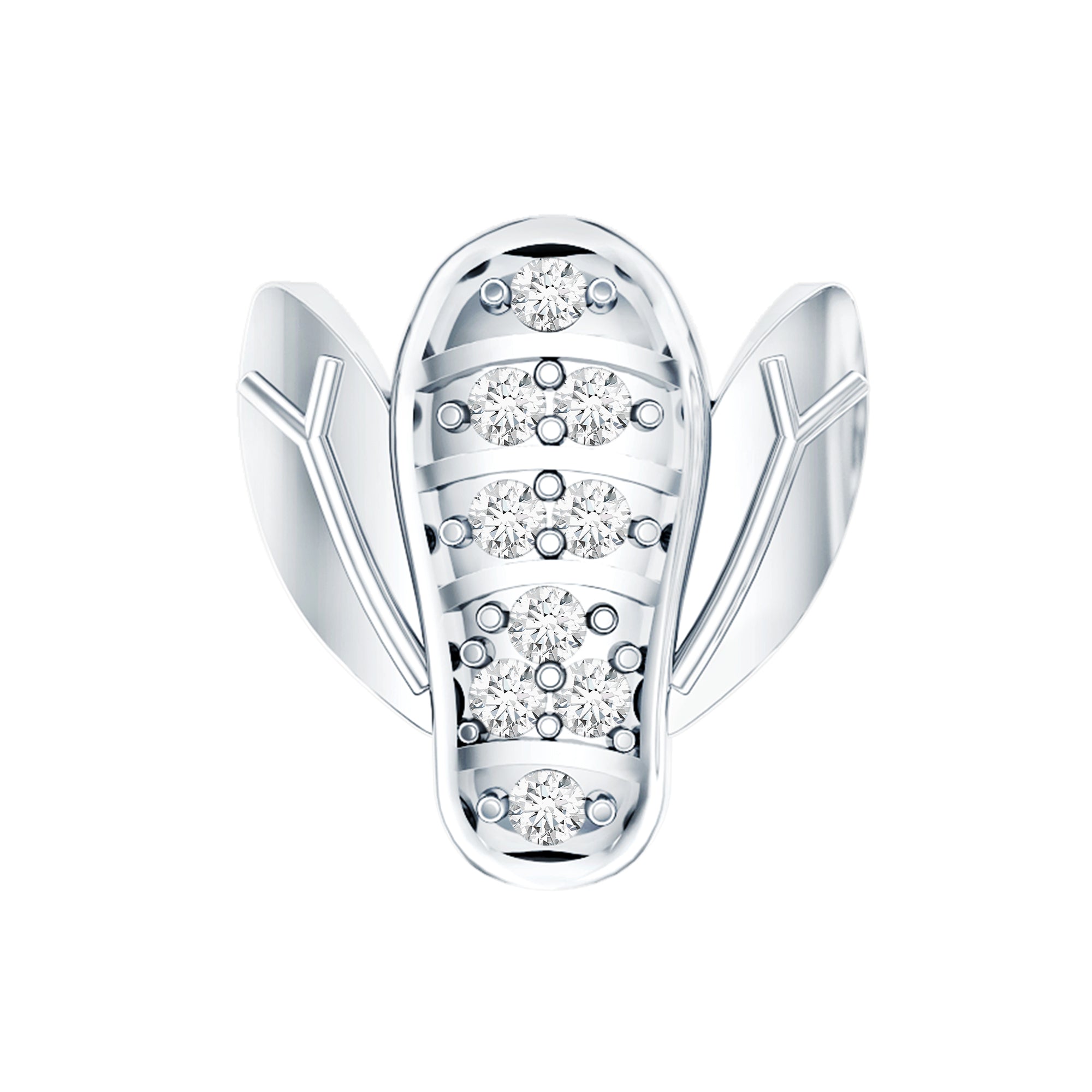 Diamond Bumblebee Earring for Helix Piercing Lab - ( EF-VS ) - Rosec Jewels