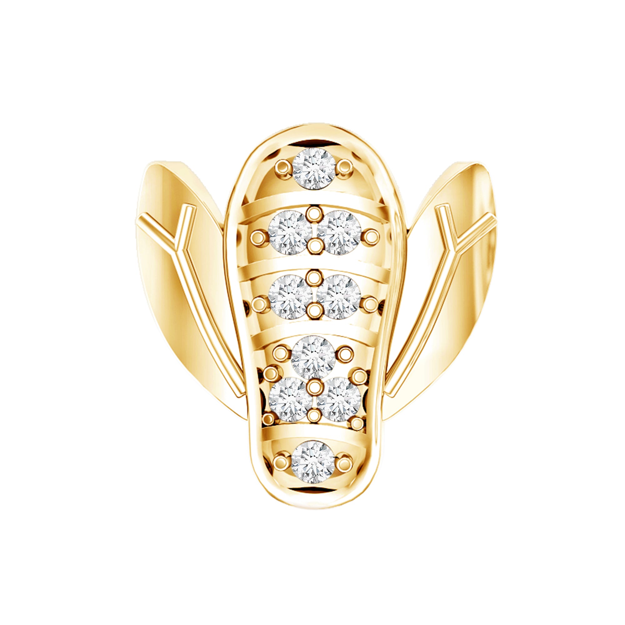 Diamond Bumblebee Earring for Helix Piercing Lab - ( EF-VS ) - Rosec Jewels