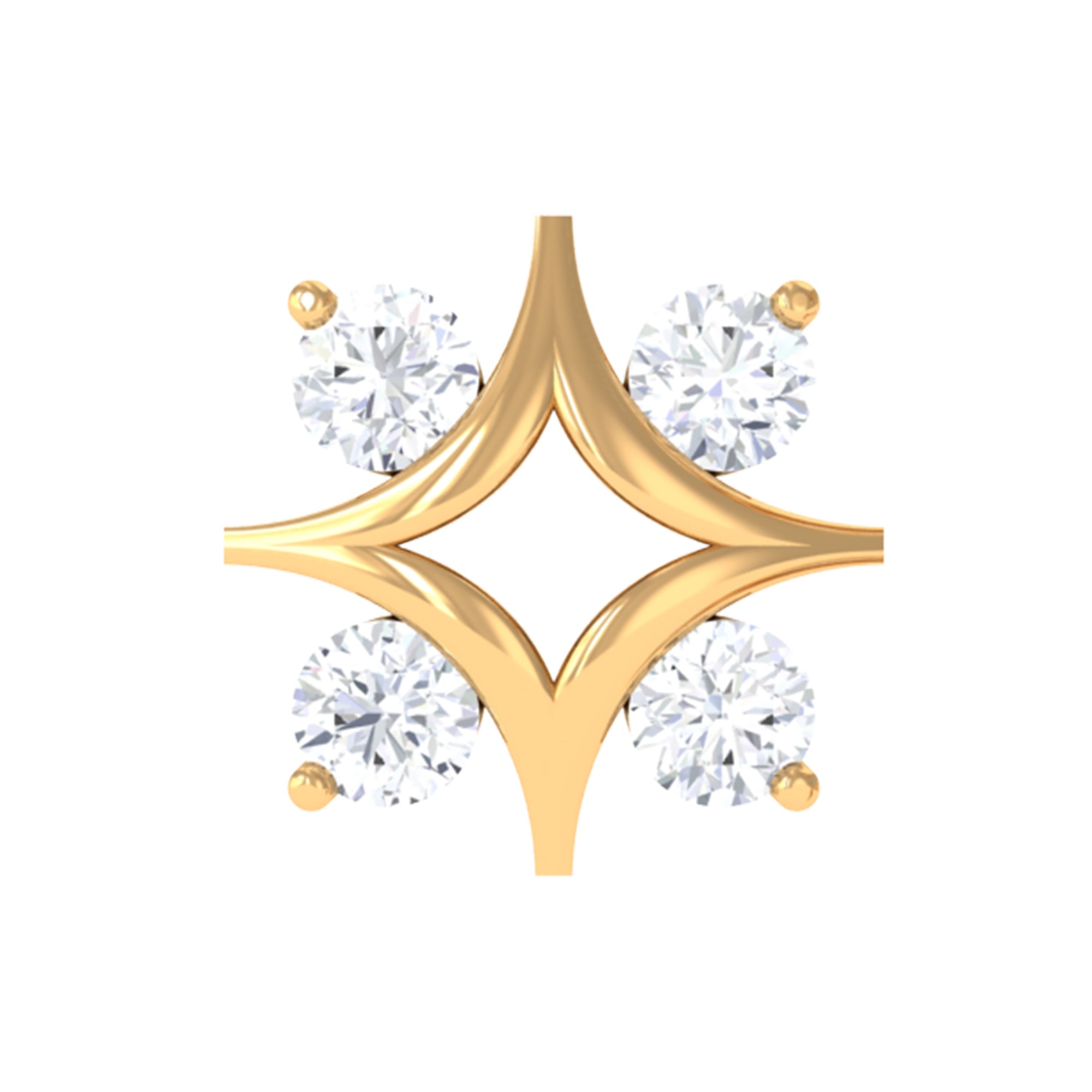 Round Moissanite Star Earring for Helix Piercing D-VS1 - Rosec Jewels