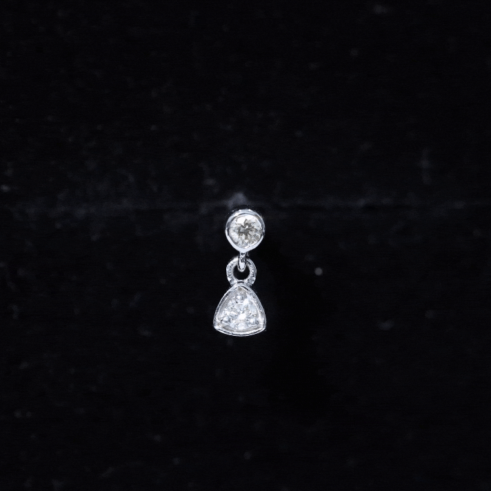 Genuine Diamond Drop Earring for Helix Piercing Natural - ( HI-SI ) - Rosec Jewels