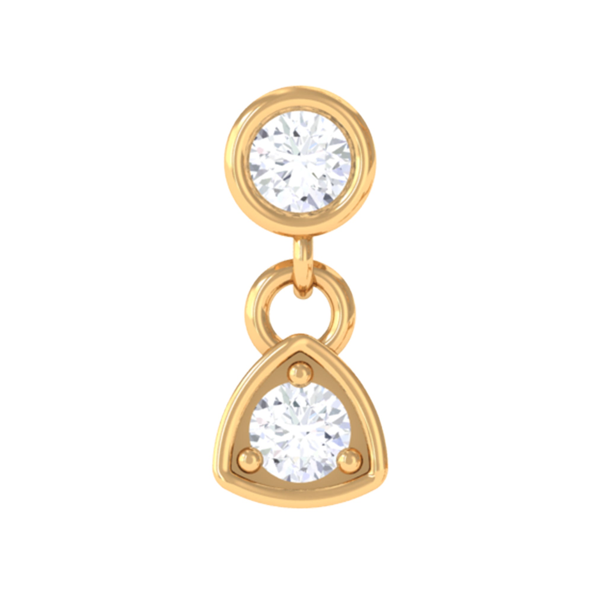 Genuine Diamond Drop Earring for Helix Piercing Natural - ( HI-SI ) - Rosec Jewels
