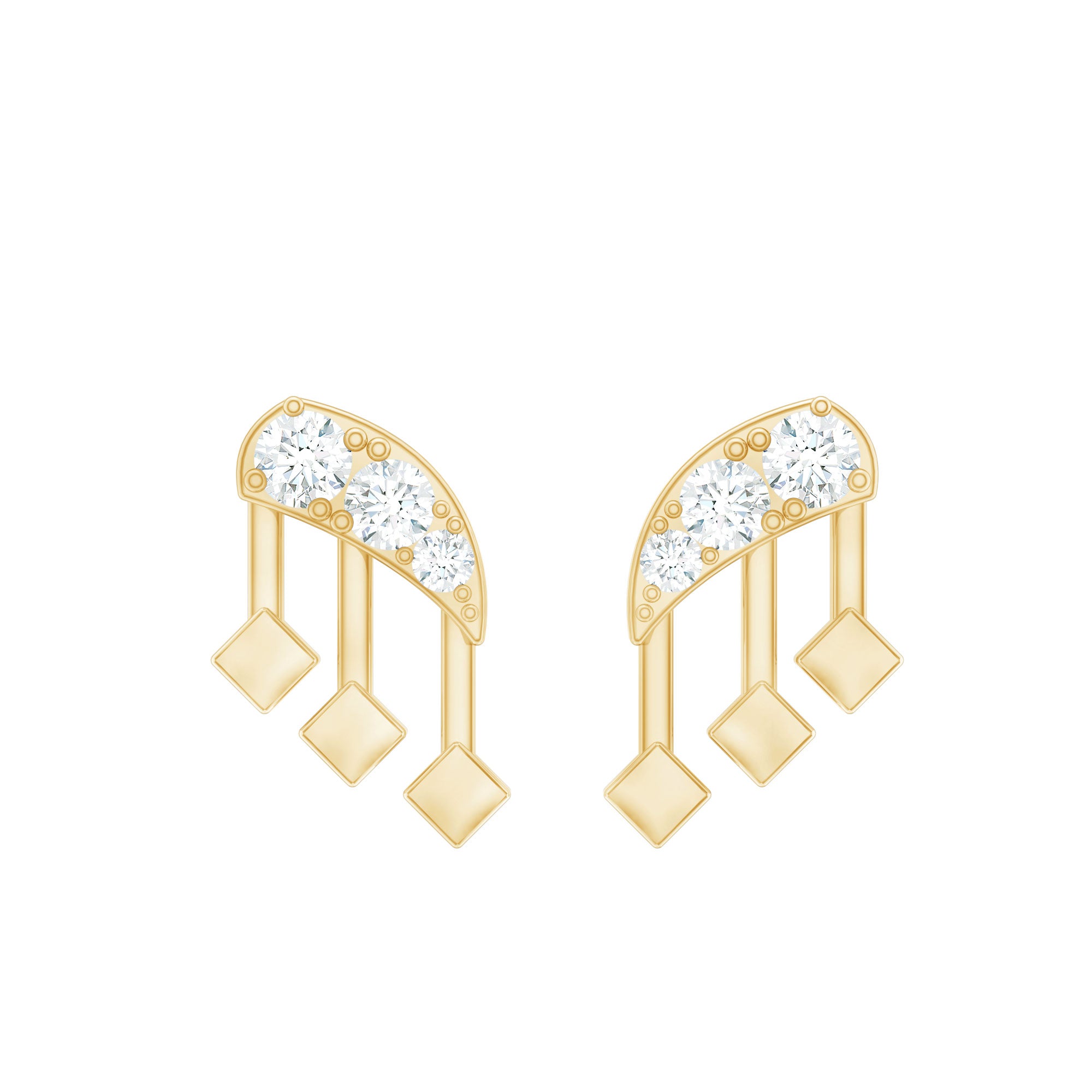 Real Diamond Music Note Earring for Cartilage Piercing Natural - ( HI-SI ) - Rosec Jewels