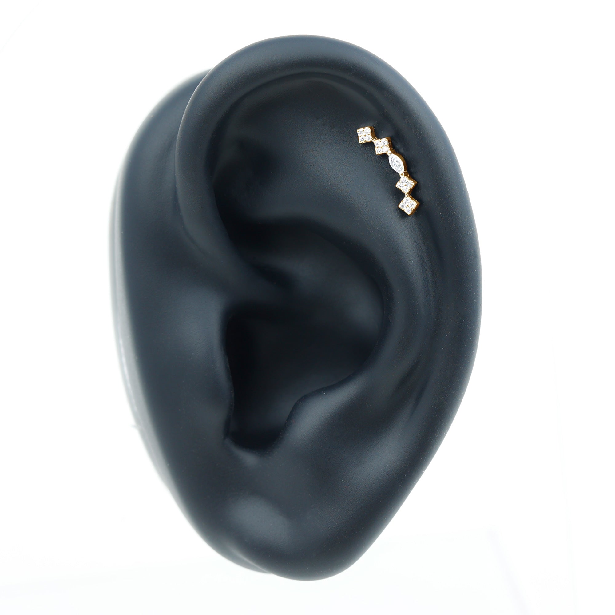 Elegant Diamond Ear Crawler Earring for Helix Piercing Natural - ( HI-SI ) - Rosec Jewels