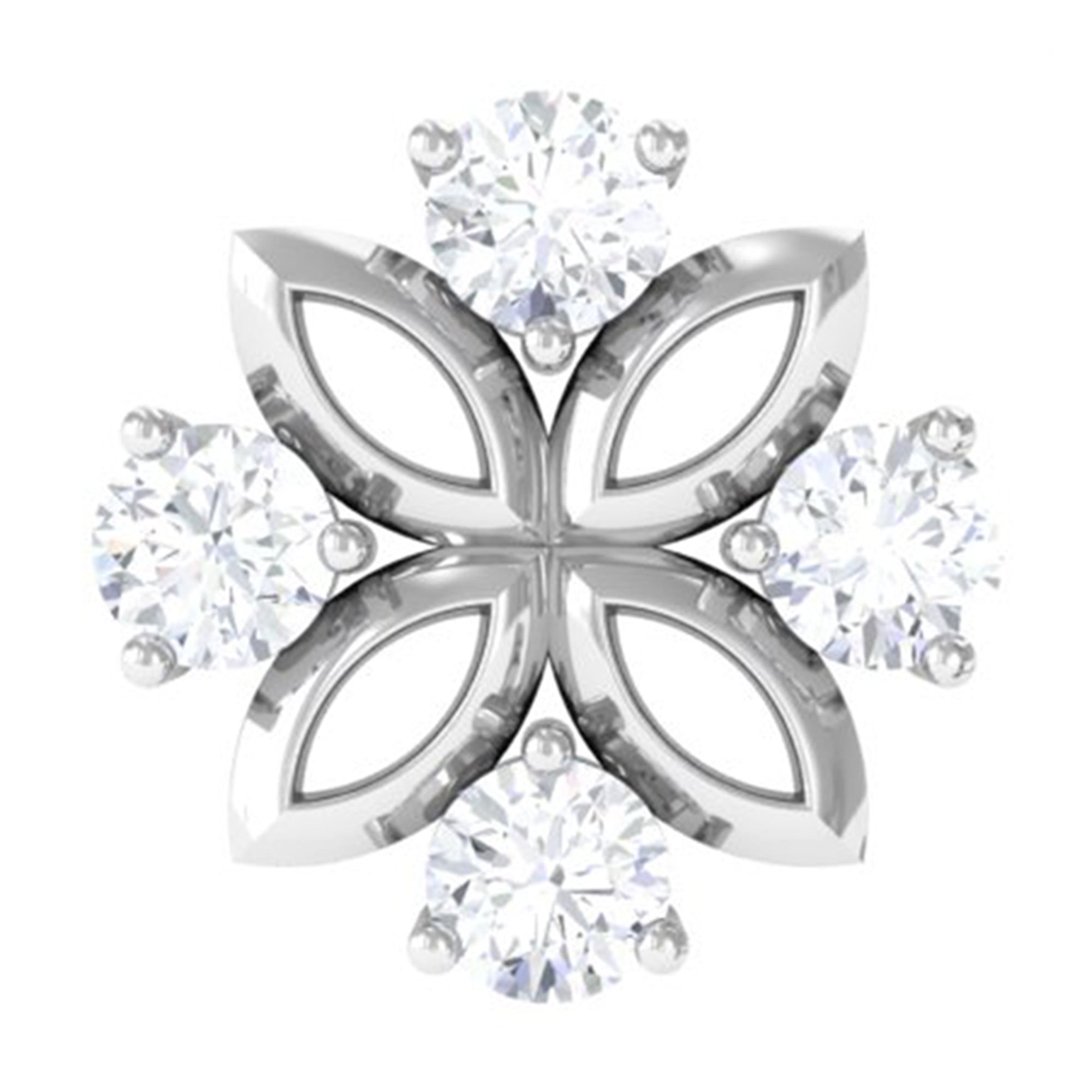 Nature Inspired Certified Diamond Flower Earring for Helix Piercing Natural - ( HI-SI ) - Rosec Jewels
