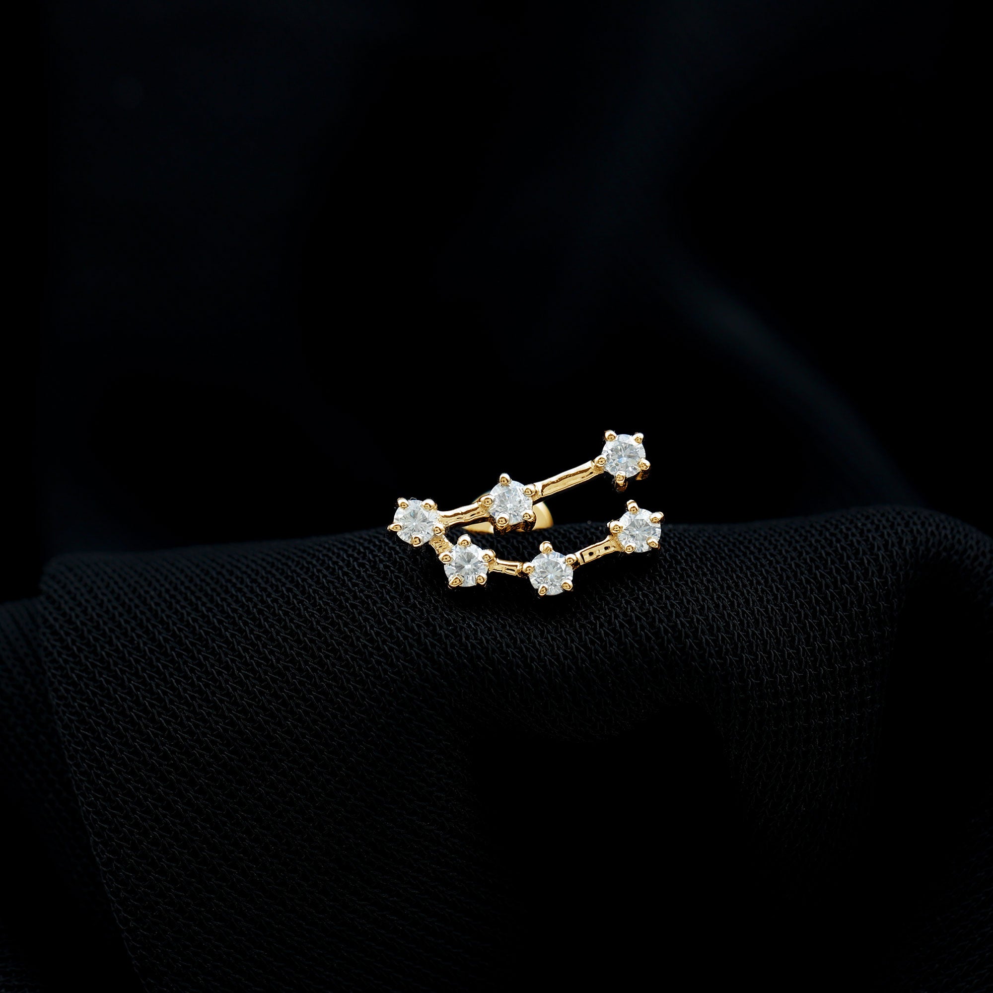 Diamond Capricorn Constellation Helix Piercing Earring Natural - ( HI-SI ) - Rosec Jewels