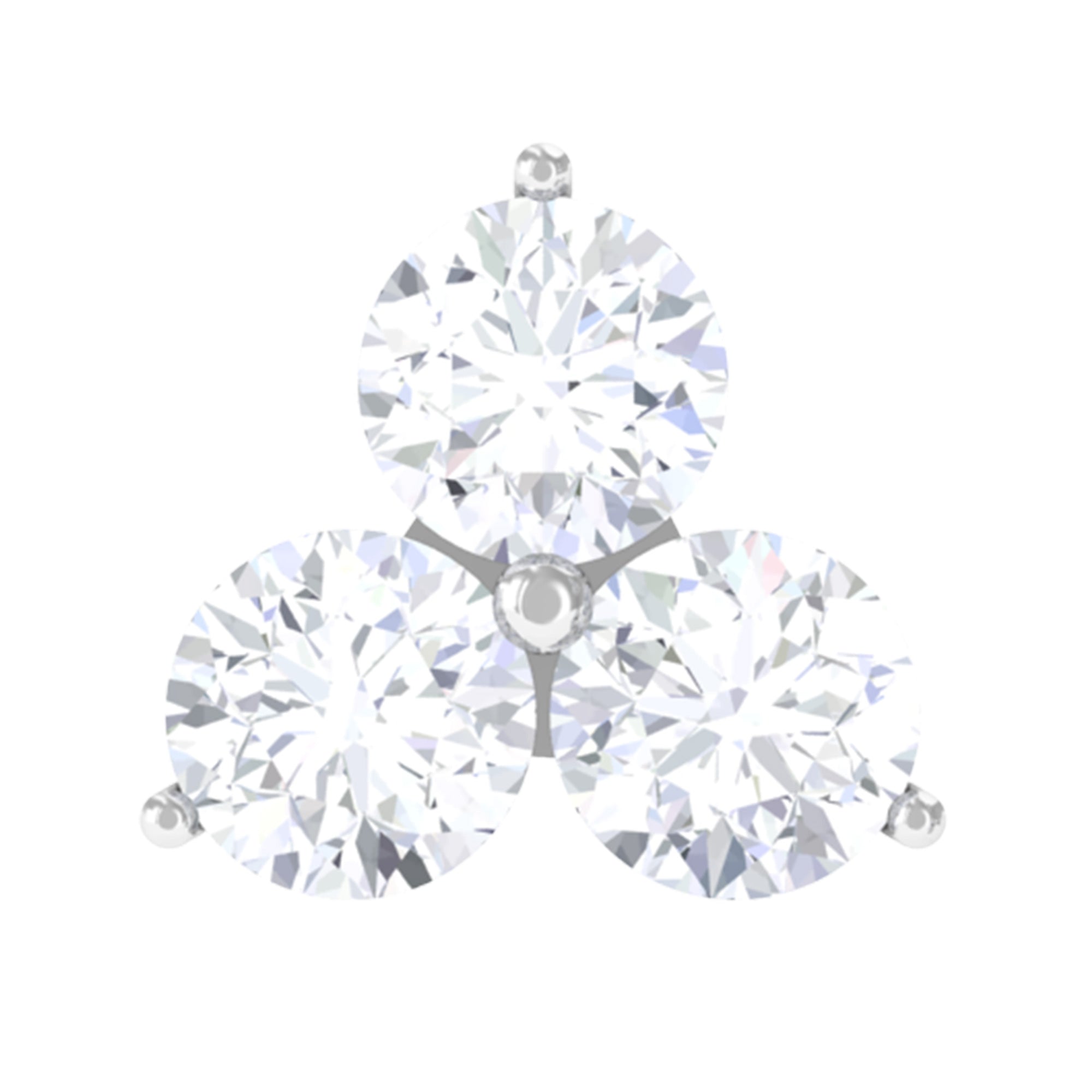 Dainty Diamond Trio Earring for Helix Piercing Natural - ( HI-SI ) - Rosec Jewels