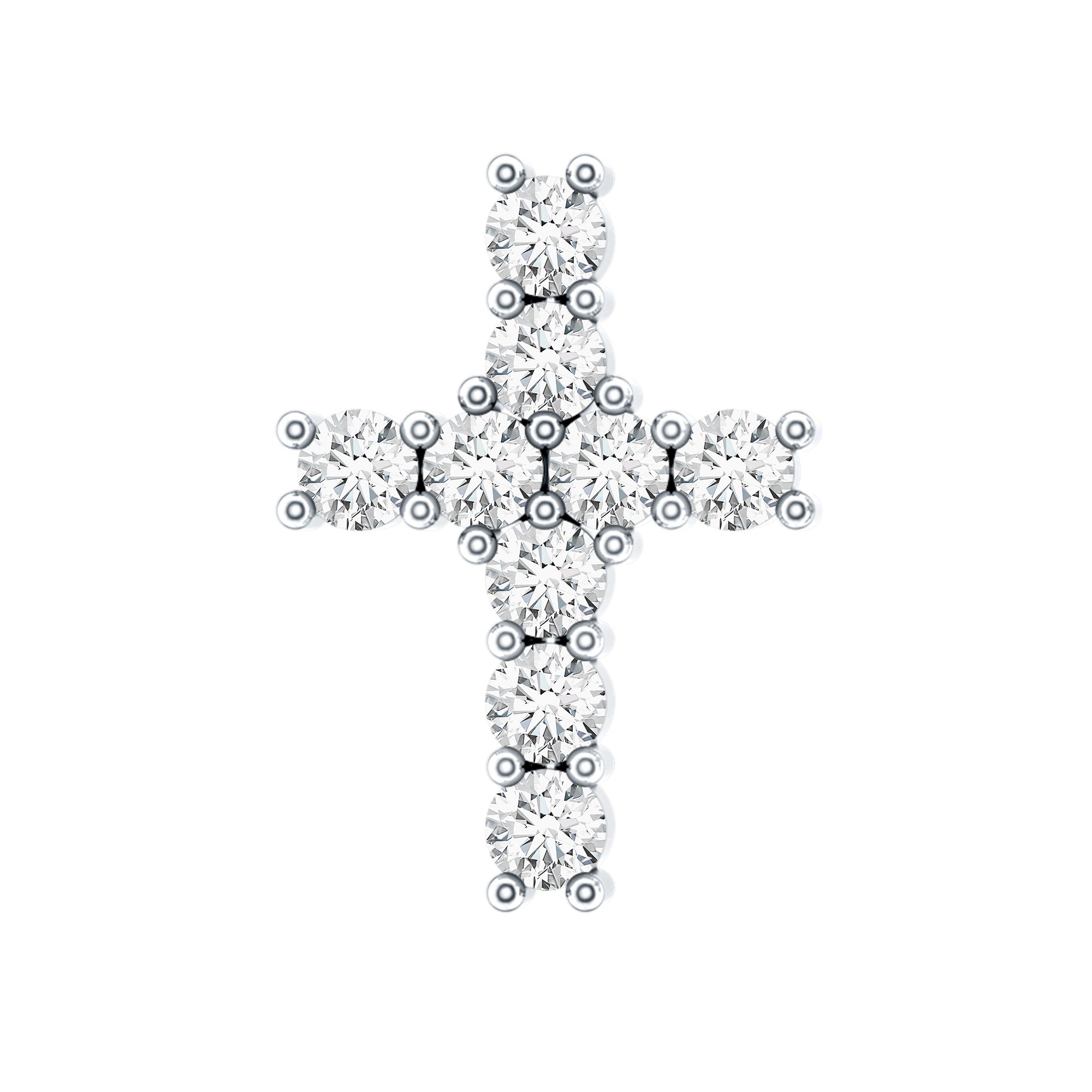 Minimalist Diamond Cross Cartilage Earring Natural - ( HI-SI ) - Rosec Jewels