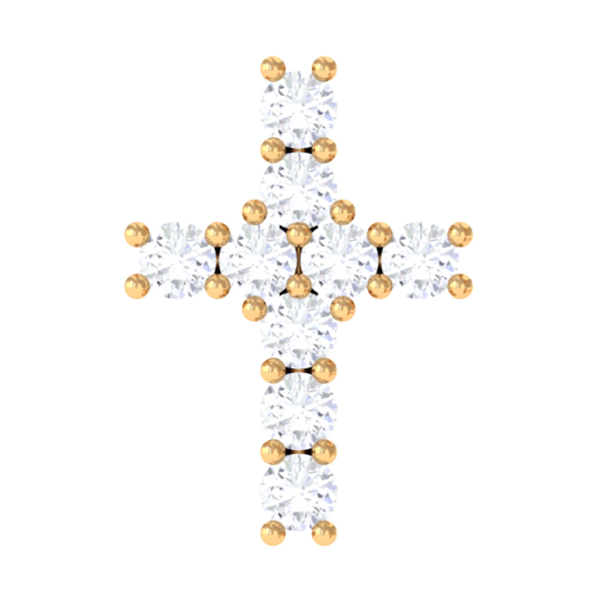 Minimalist Diamond Cross Cartilage Earring Natural - ( HI-SI ) - Rosec Jewels