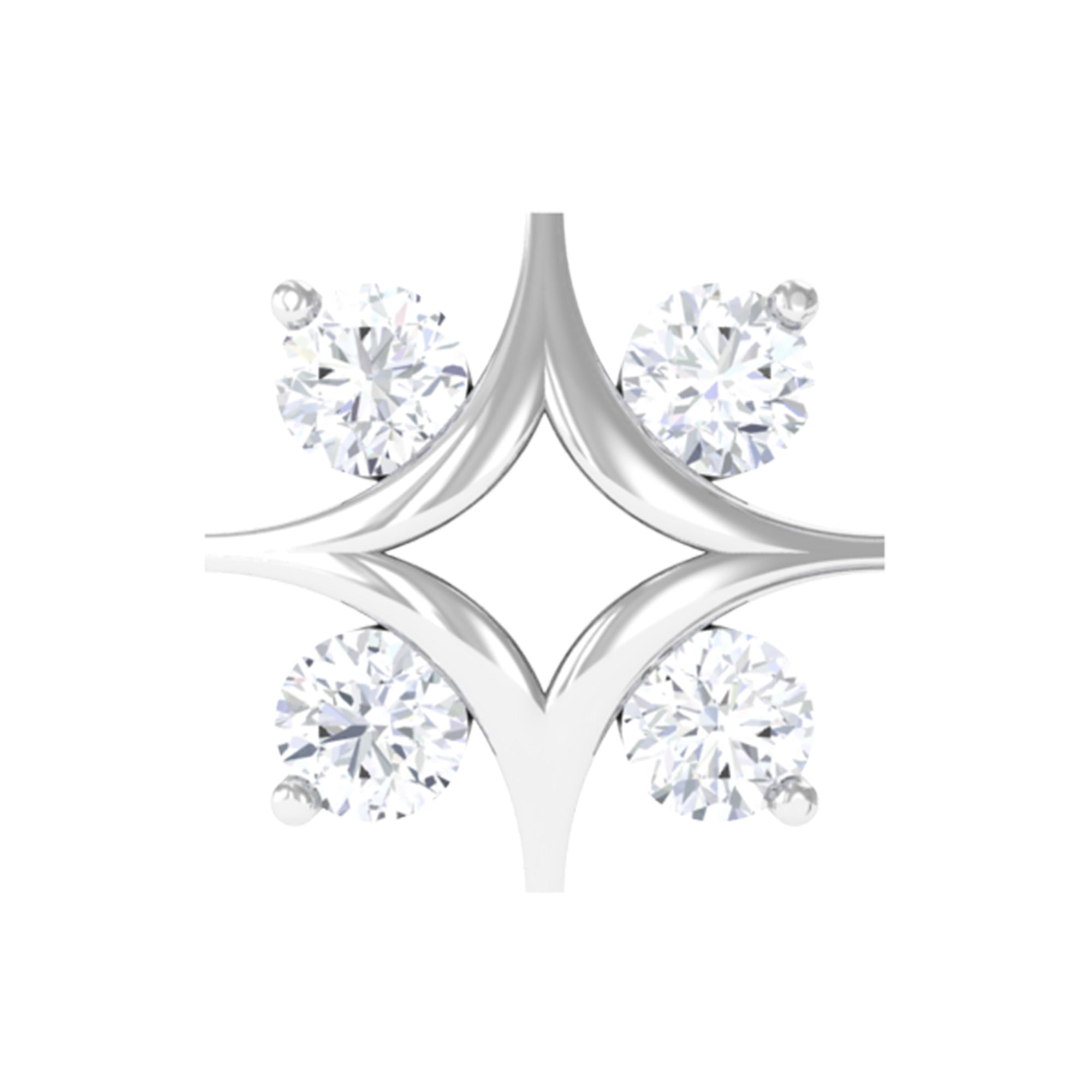 Round Cut Diamond Star Earring for Helix Piercing Natural - ( HI-SI ) - Rosec Jewels