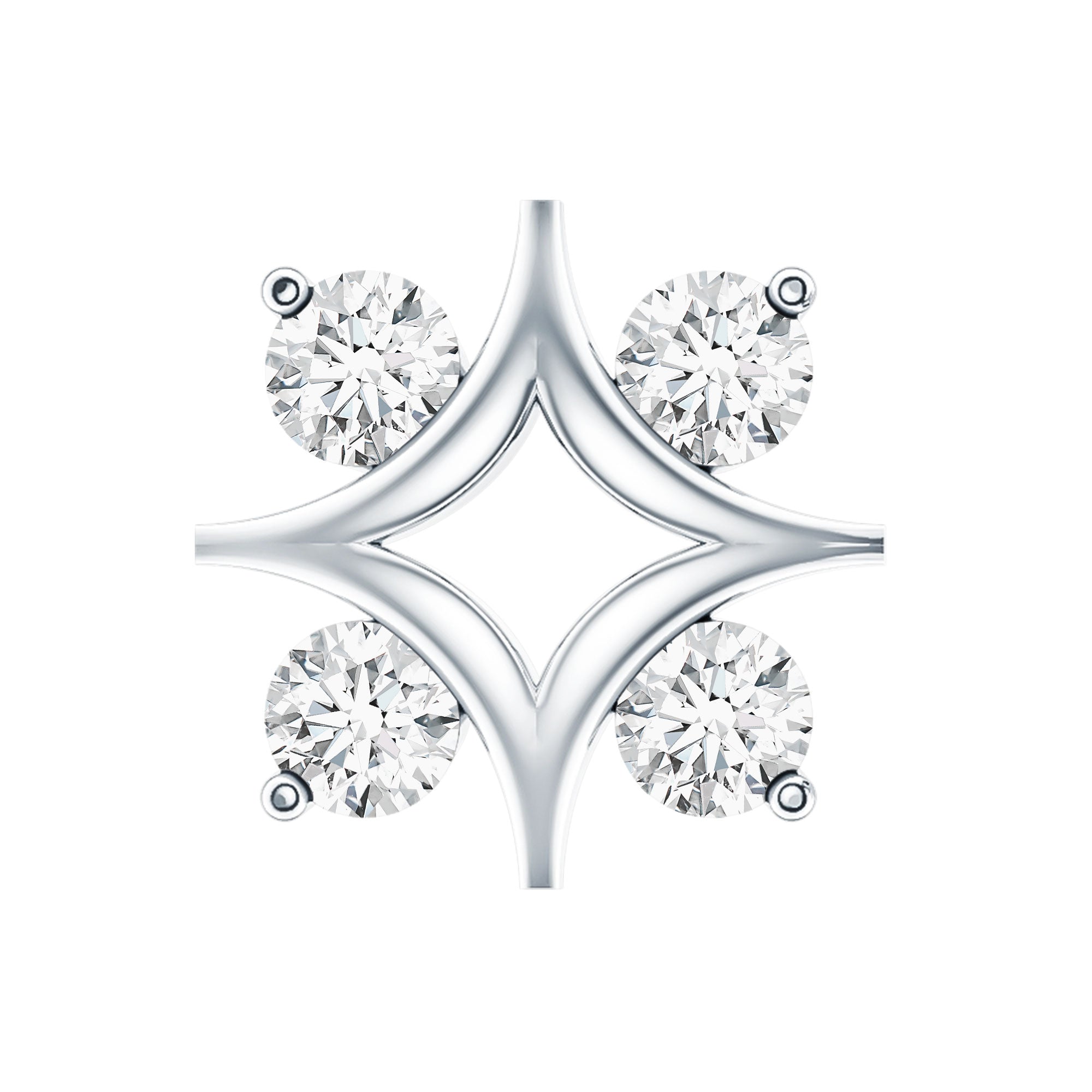 Round Cut Diamond Star Earring for Helix Piercing Natural - ( HI-SI ) - Rosec Jewels