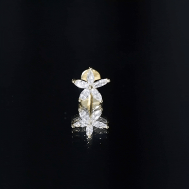 Rosec Jewels-Marquise Diamond Floral Upper Lobe Earring