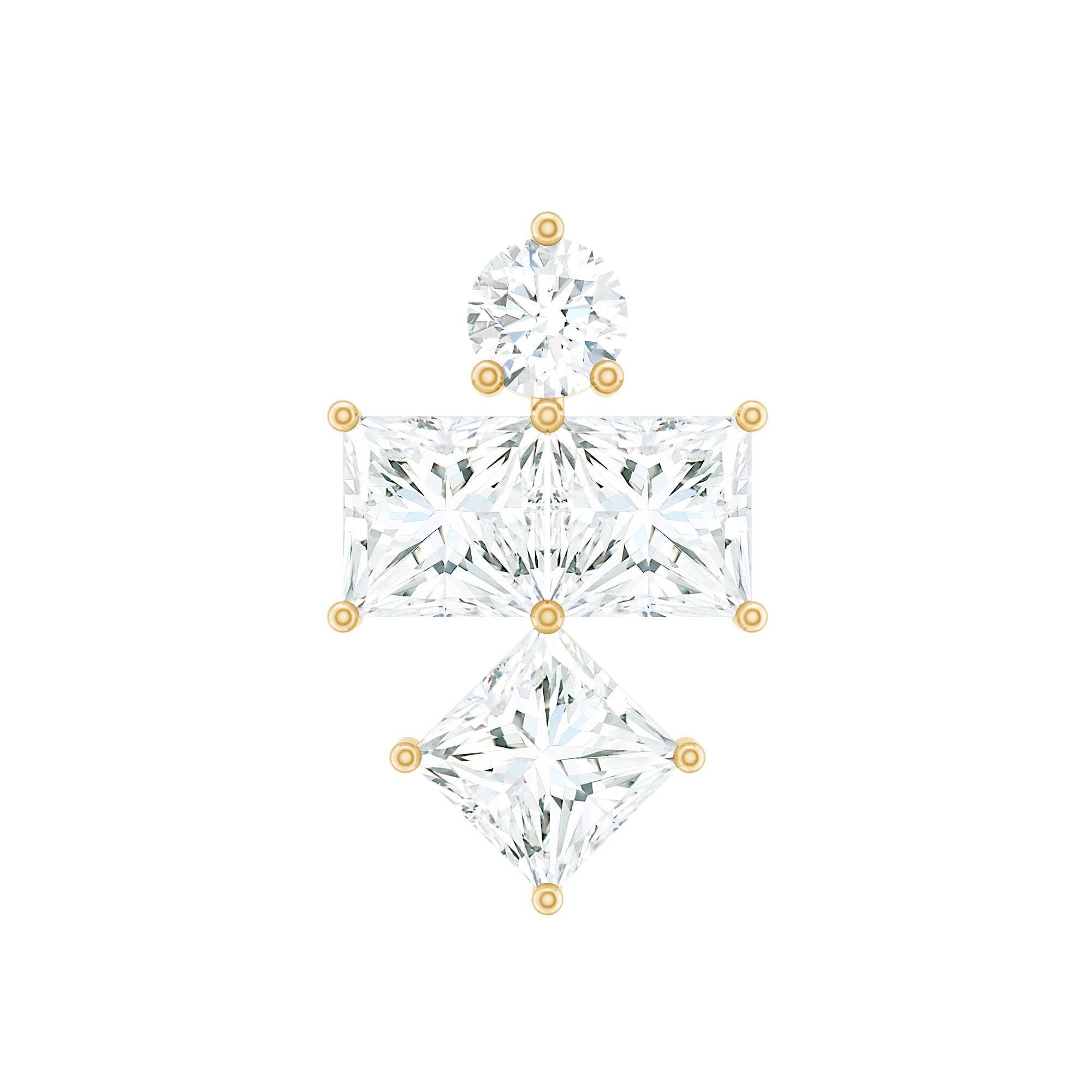 Princess Cut Diamond Helix Piercing Earring for Women Natural - ( HI-SI ) - Rosec Jewels