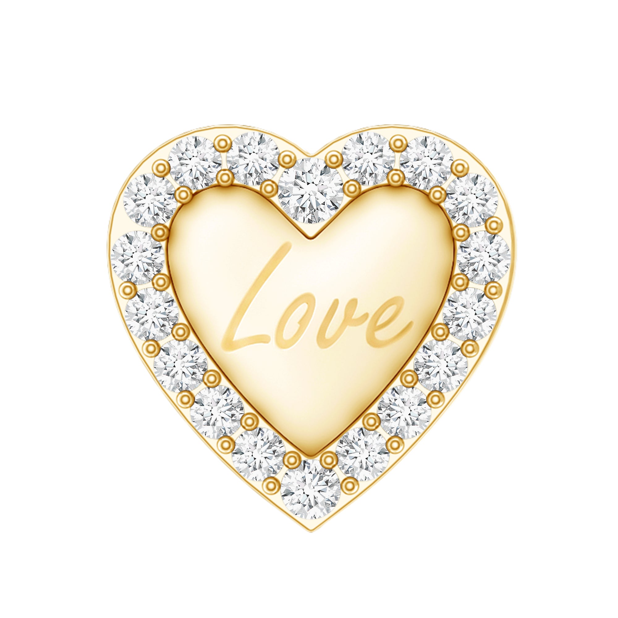 Cute Diamond Love Heart Earring for Helix Piercing Natural - ( HI-SI ) - Rosec Jewels